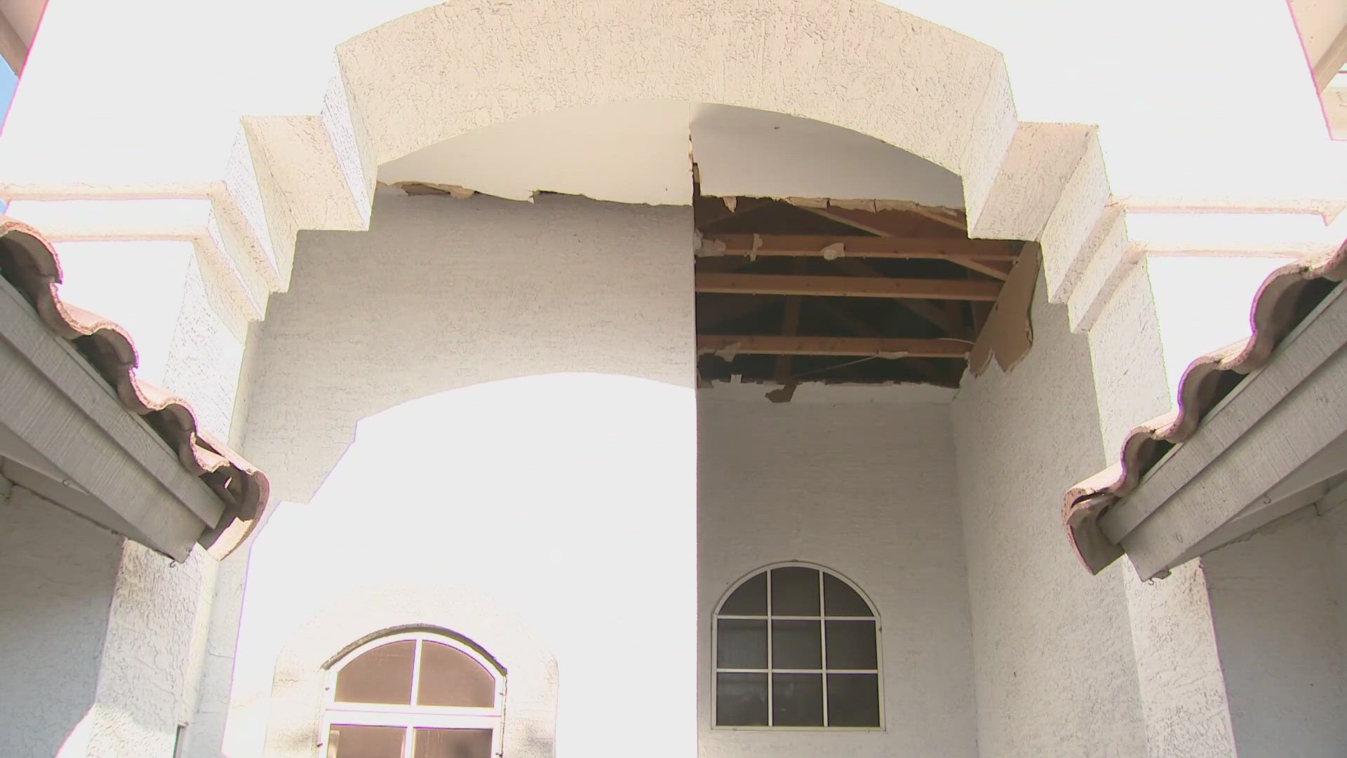 Two Phoenix residents have been arrested for allegedly throwing a firework at a Mesa residence and causing significant damage to the home.