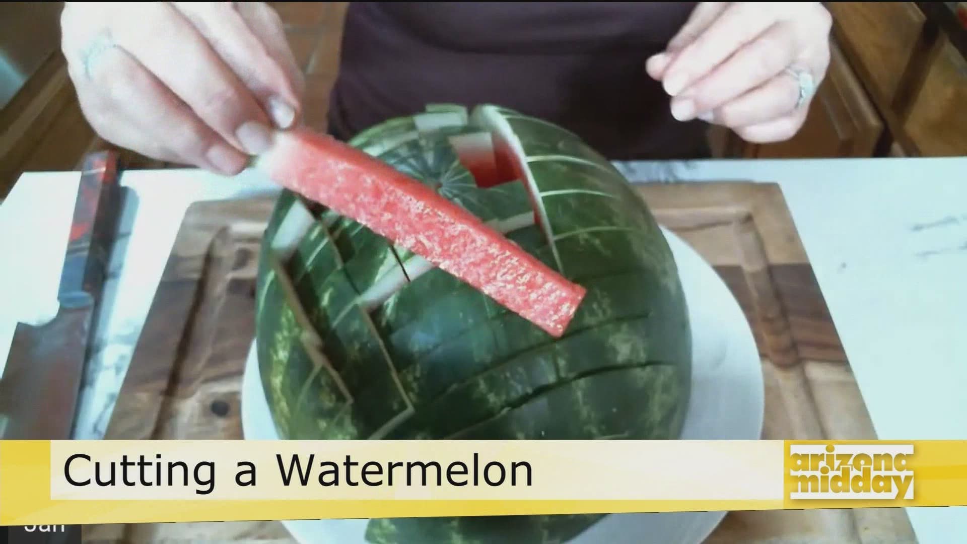 Jan shows us an easy way to cut a watermelon