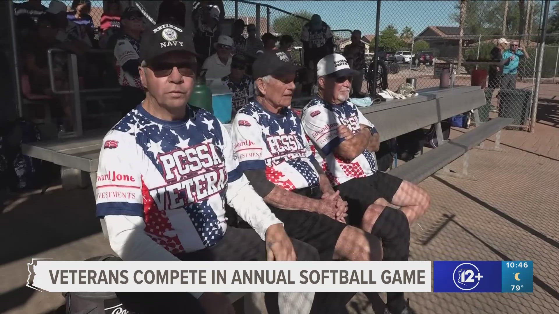 More than 60 retired veterans came together to play softball and share their service with others, backed by dozens of enthusiastic community members.