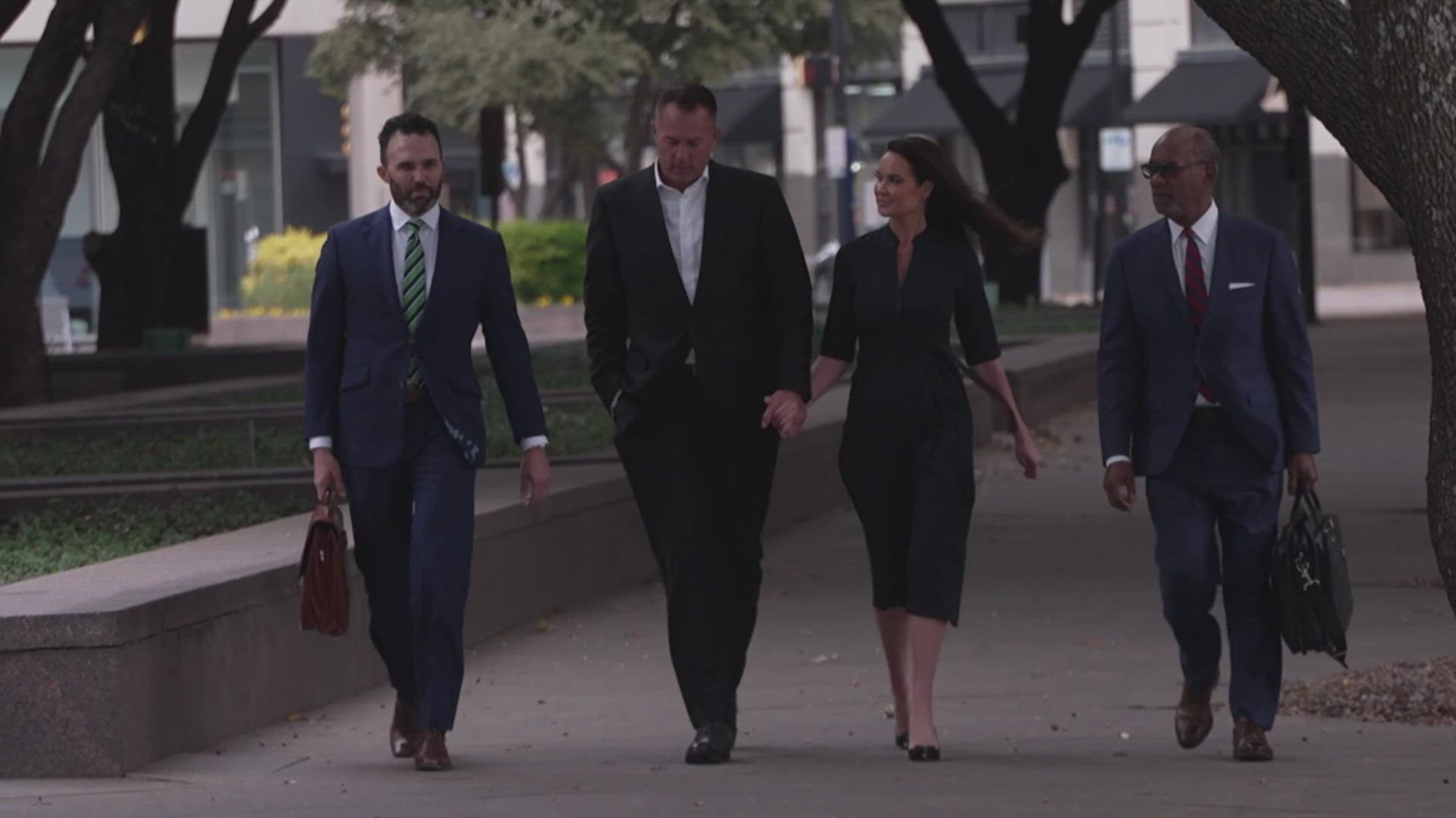 Former Phoenix news anchor Stephanie Hockridge and her husband Nathan Reis were in a Texas courtroom on Tuesday in connection with a COVID relief fraud case.