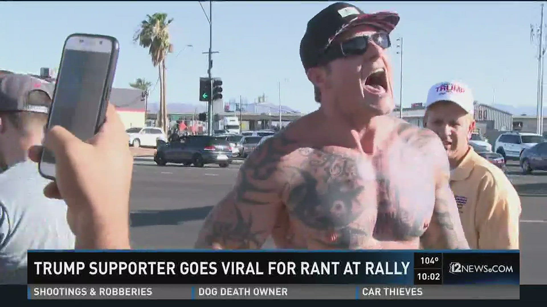 Trump supporter goes viral for rant at rally.