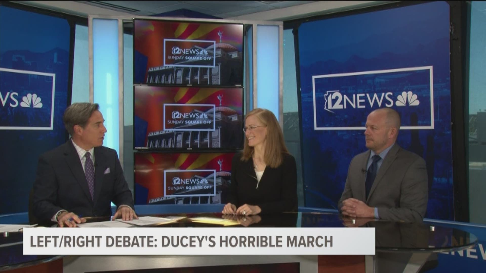 Christine Jones and Chad Campbell debate if this past month has been the worst for Arizona Governor Doug Ducey.