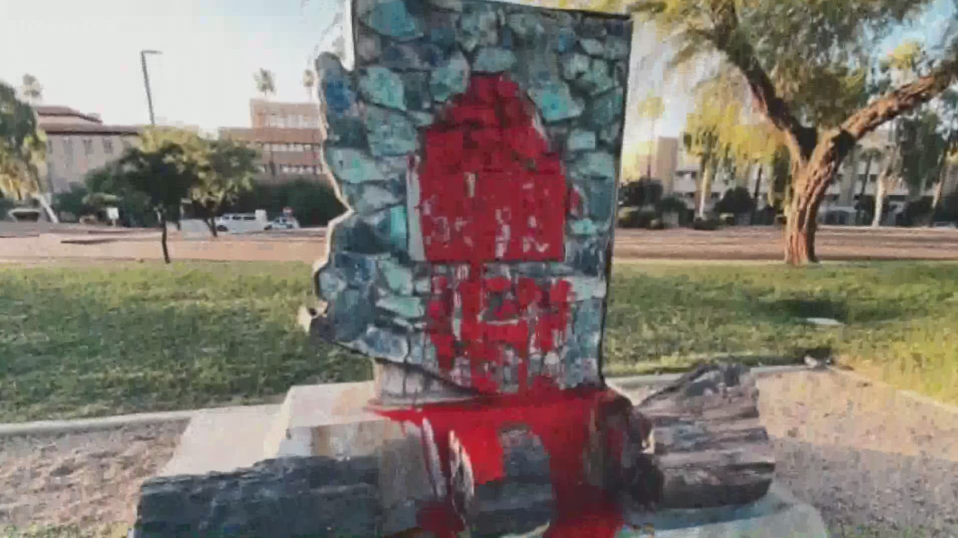 The red paint has since been removed from the memorial, but the man accused of doing it says he doesn't regret doing it at all.