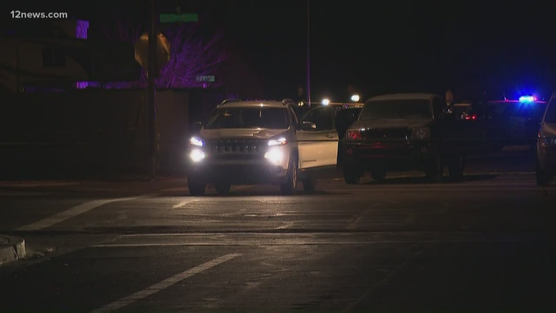 The Arizona Department of Public Safety is looking for two suspects after a traffic stop led to a trooper-involved shooting in Glendale Thursday evening.