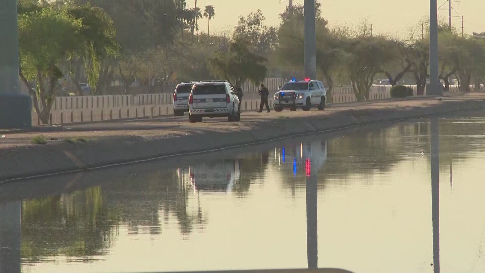 Police said that a person was found dead in a canal near 43rd and Peoria avenues.