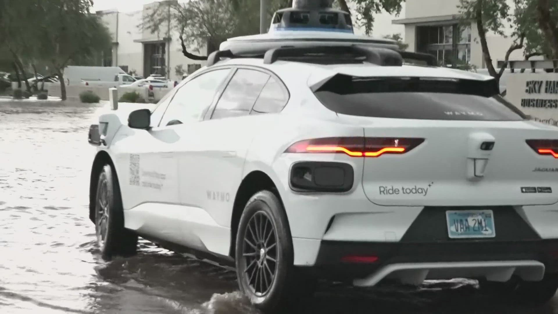 Waymo temporarily paused operations on the autonomous vehicles in the Valley during a storm after several vehicles were seen stopped in standing water.