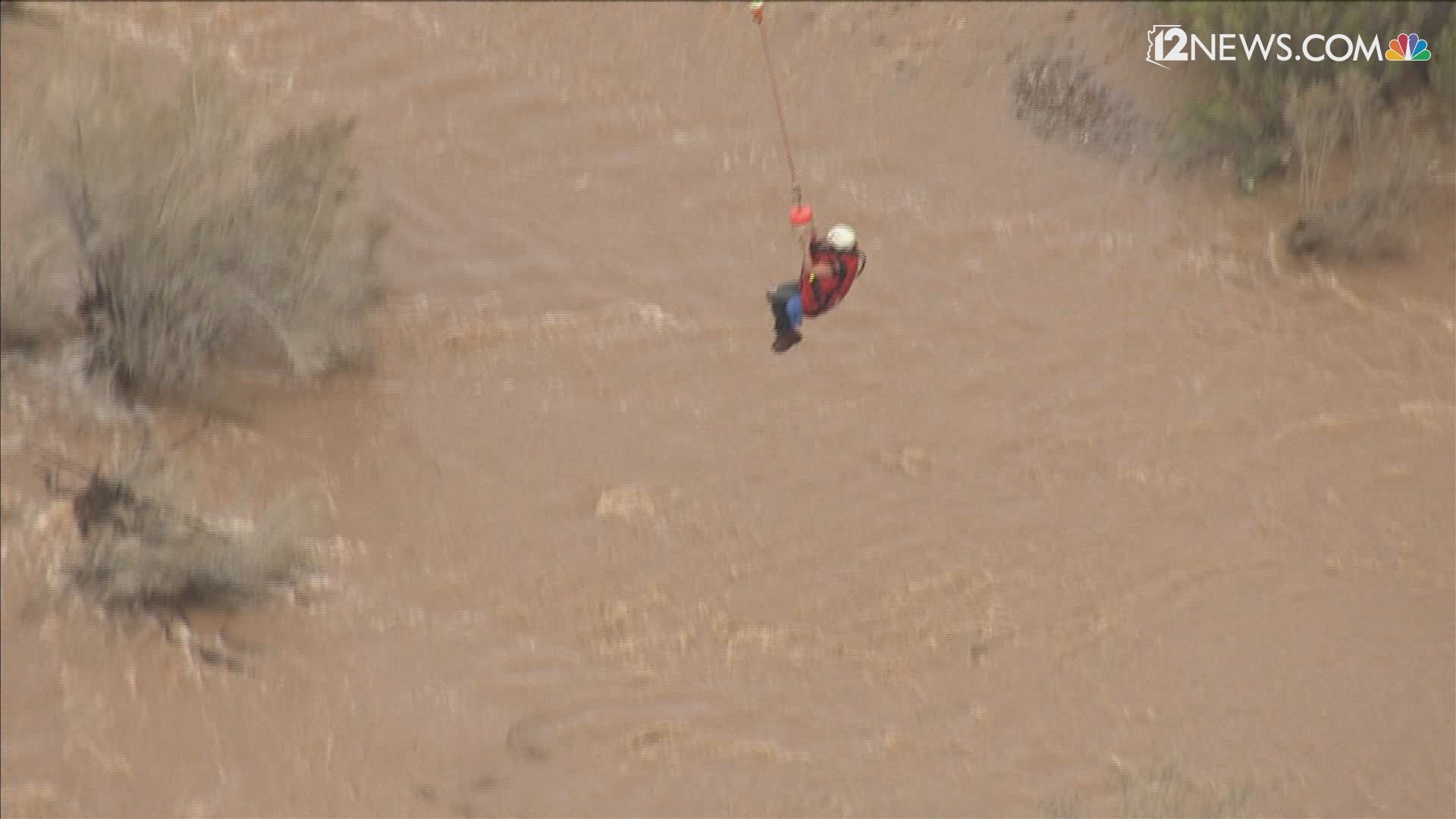 Two people who were stuck in Queen Creek wash have been rescued by Rural Metro Fire. It is unclear at this point how or why the two people got stuck. Rural Metro used a helicopter to get the two to safety.