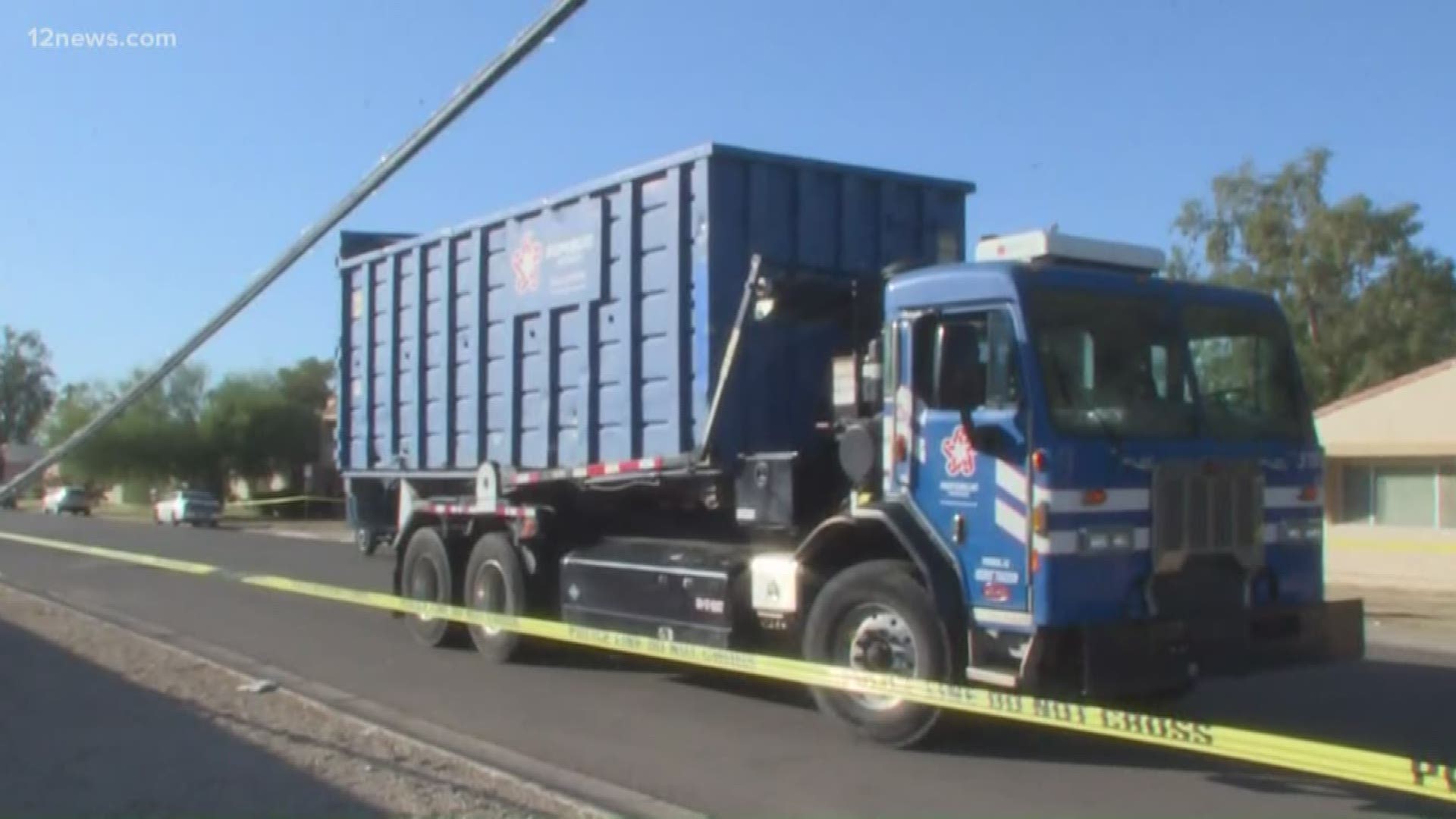A Glendale neighborhood is getting back to normal after a garbage truck ripped down power lines Wednesday afternoon. Both people that were in the truck are fine.