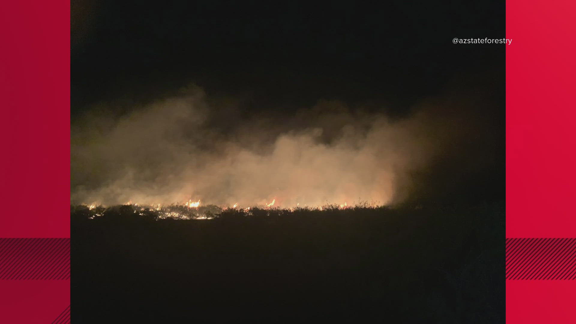 The fire is burning 10 miles southwest of Casa Grande near I-8.