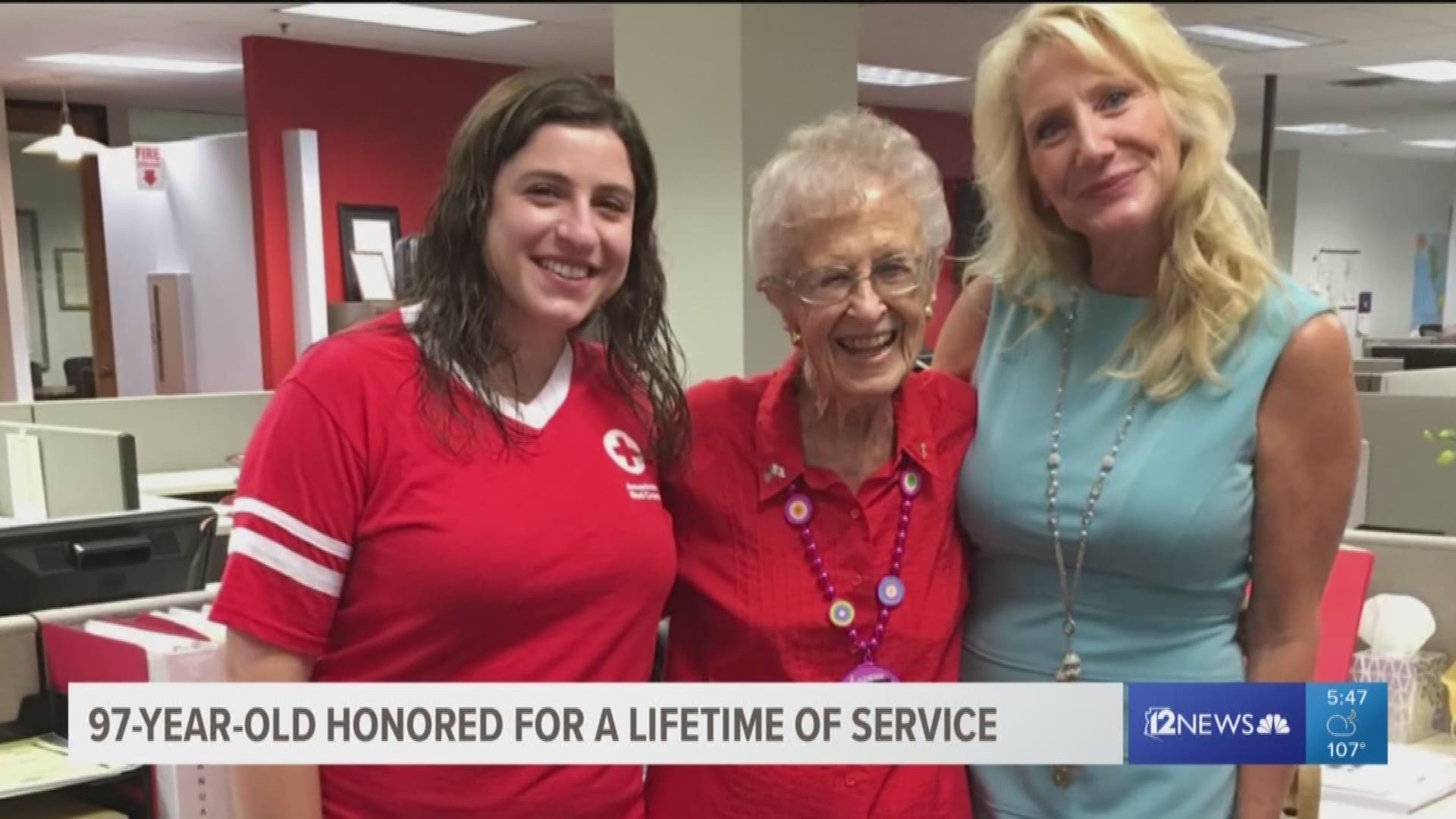 At 97 years old, this Scottsdale woman is being honored for her 79 years of service at the American Red Cross.