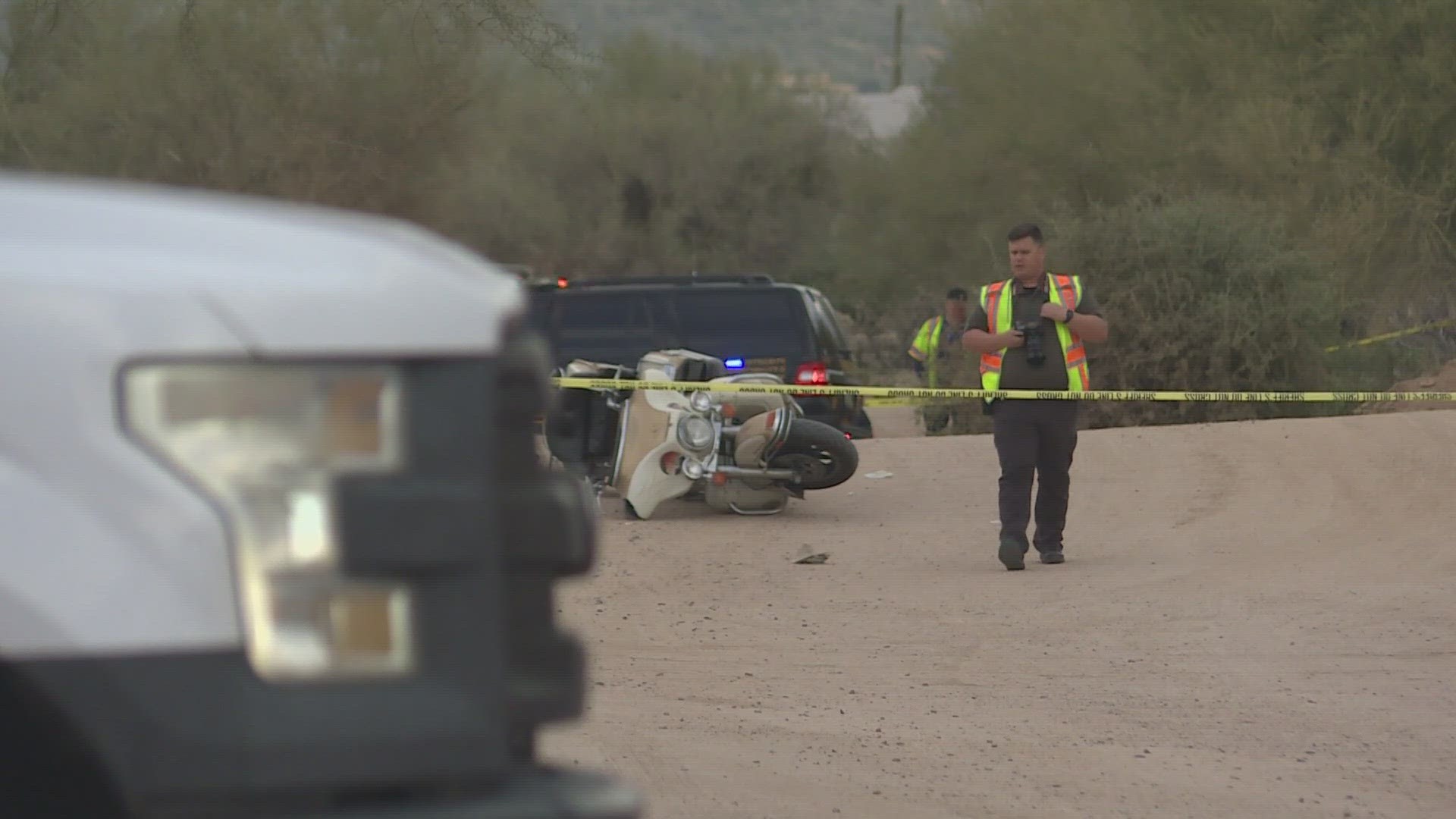 The driver of the motorcycle was pronounced dead at the scene, authorities say