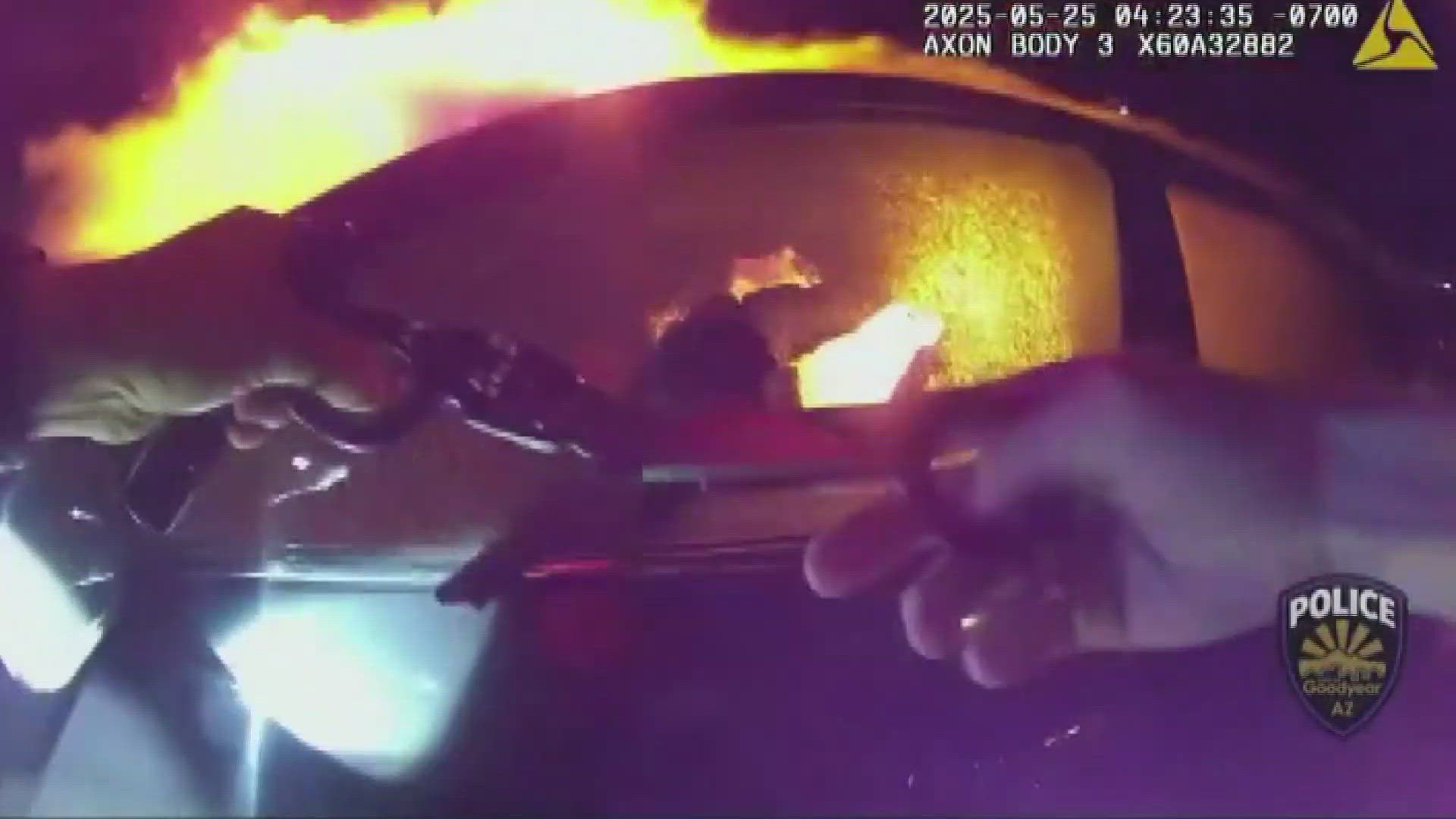 The woman was taken to a burn unit in critical condition. 