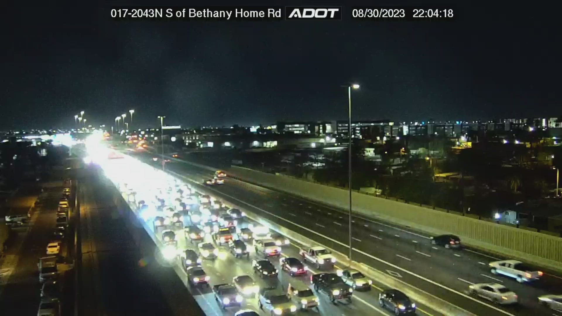 Drivers in northbound lanes must exit at Bethany Home Road, DPS said.