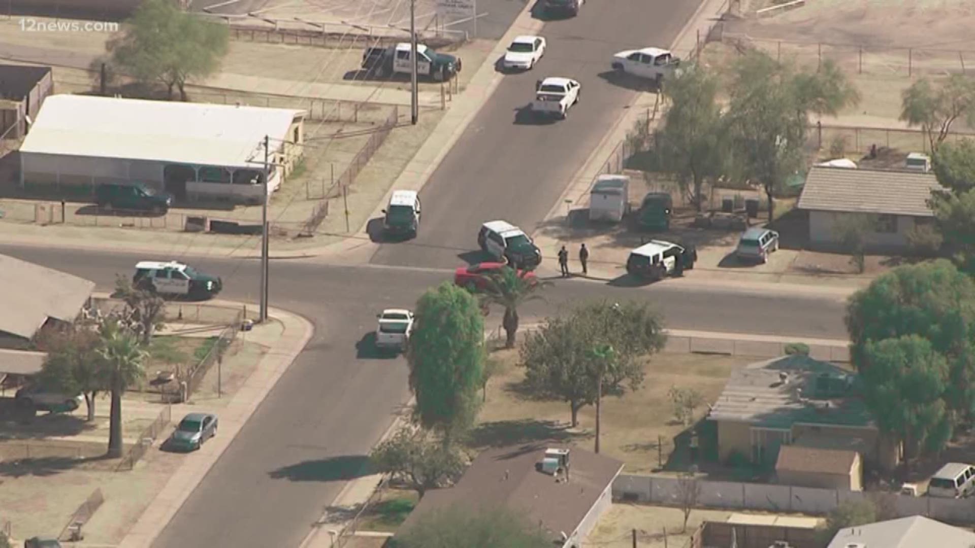 Schools were shut down Thursday morning as police investigated four people found shot dead near Pinal Avenue and McMurray Boulevard in Casa Grande.