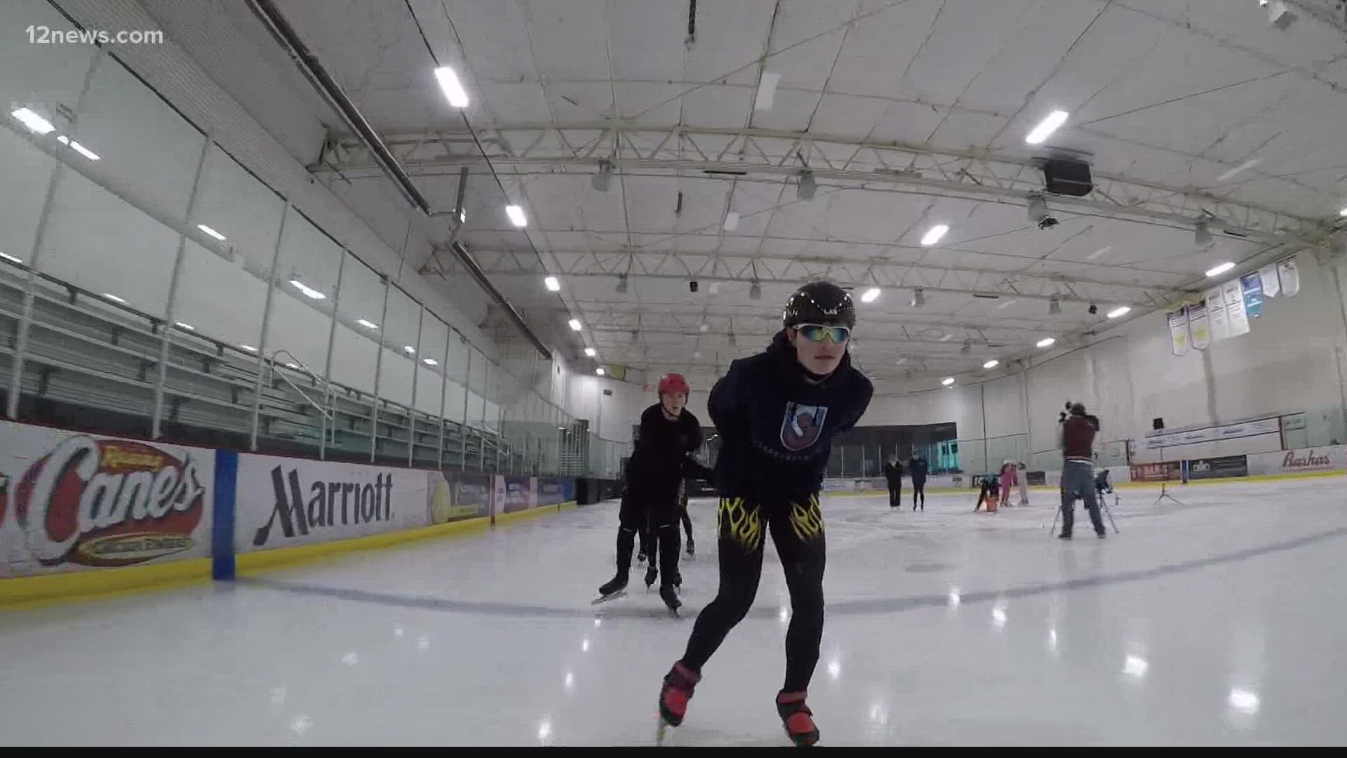 The Phoenix Speed Skating Club has plenty of athletes with hopes of competing in the Olympics one day. Jen Wahl has more from the Ice Den in Chandler.