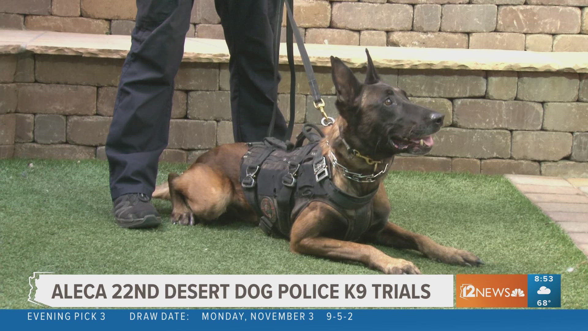 Allison Rodriguez talks with event officials about the ALECA 22nd Desert Dog Police K9 Trials.