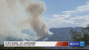 Tiger Fire tops 11,900 acres burned, Horsethief Basin evacuations still in place