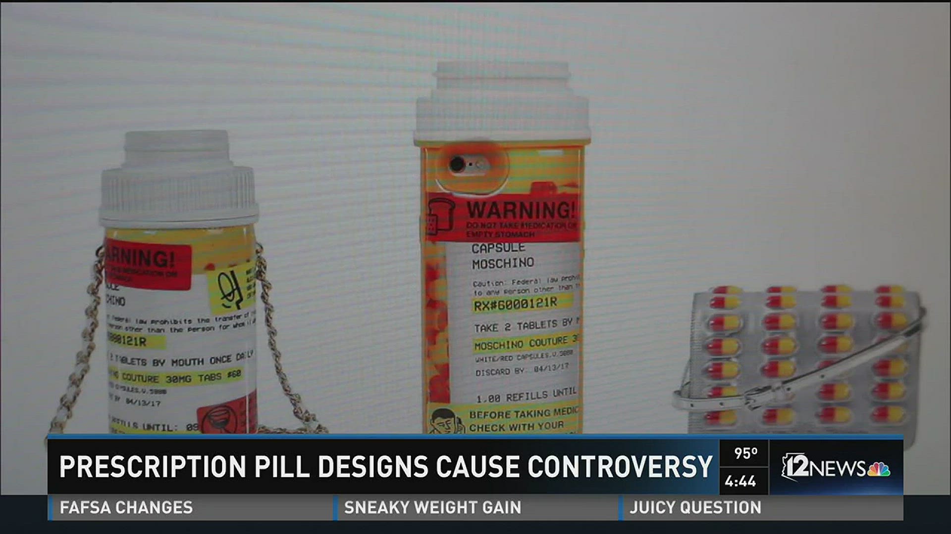 Clothing and accessories with prescription pill design upsets substance  abuse awareness organization