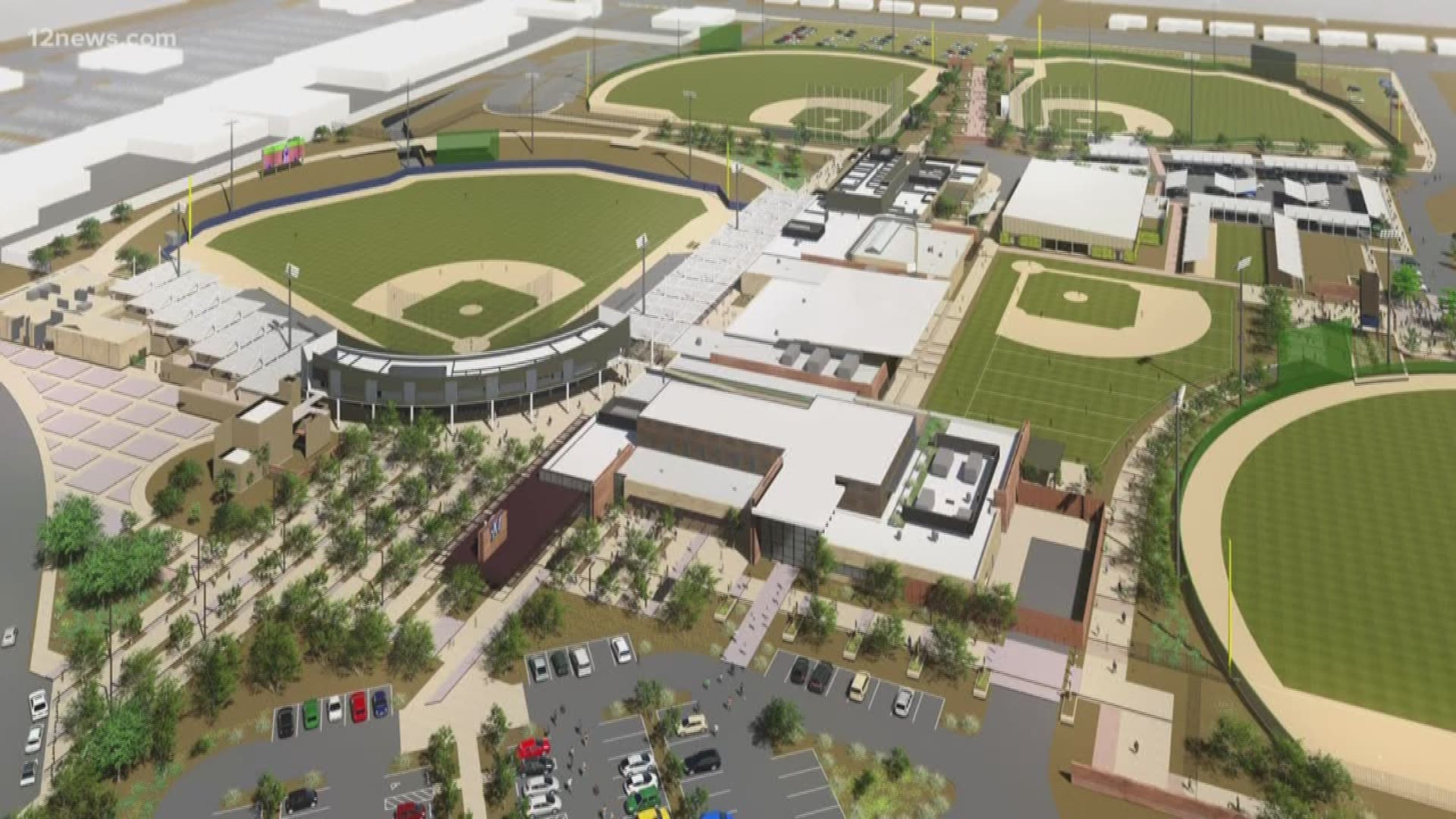 The Milwaukee Brewers spring training stadium is getting a makeover. Construction on the new ballpark took a huge step forward today. Check it out!