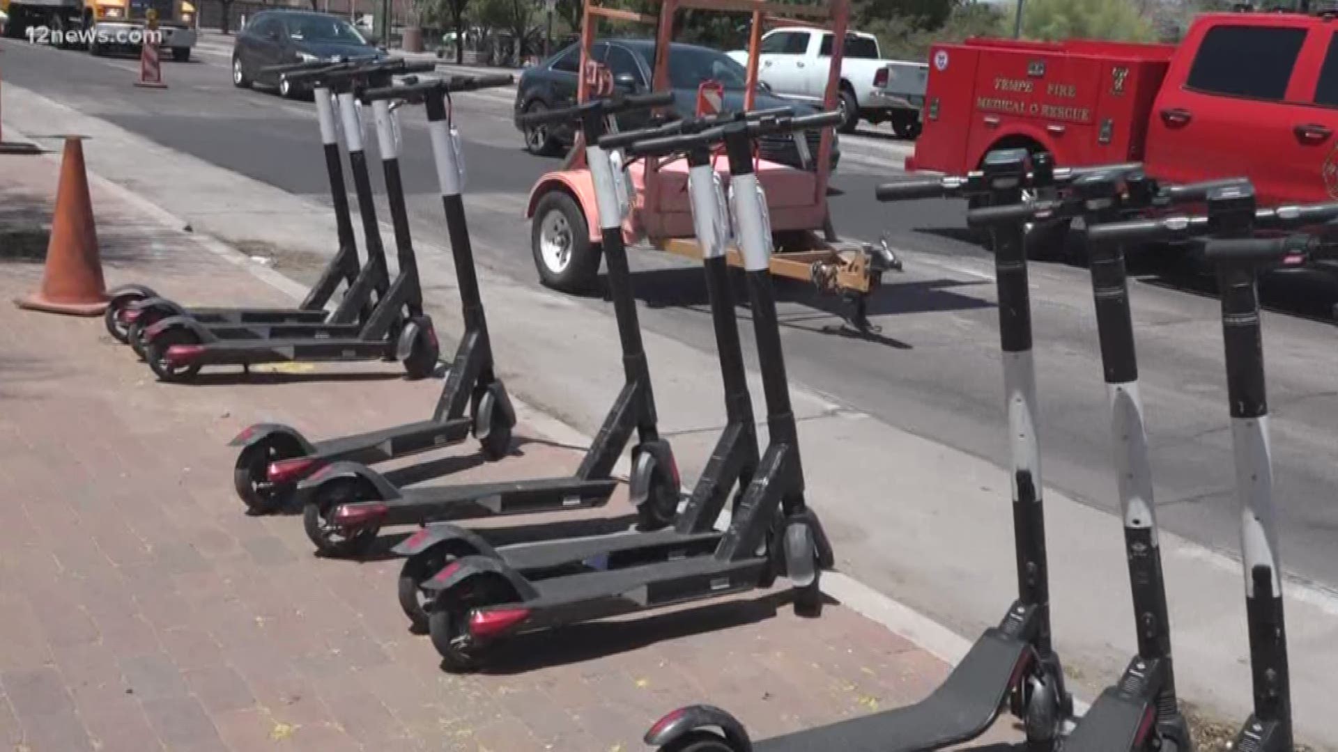 Electric scooters are everywhere in the Valley and almost no one is wearing a helmet while riding one. A Tempe man is in critical condition after being hit by a car while riding an e-scooter Wednesday. He was not wearing a helmet.