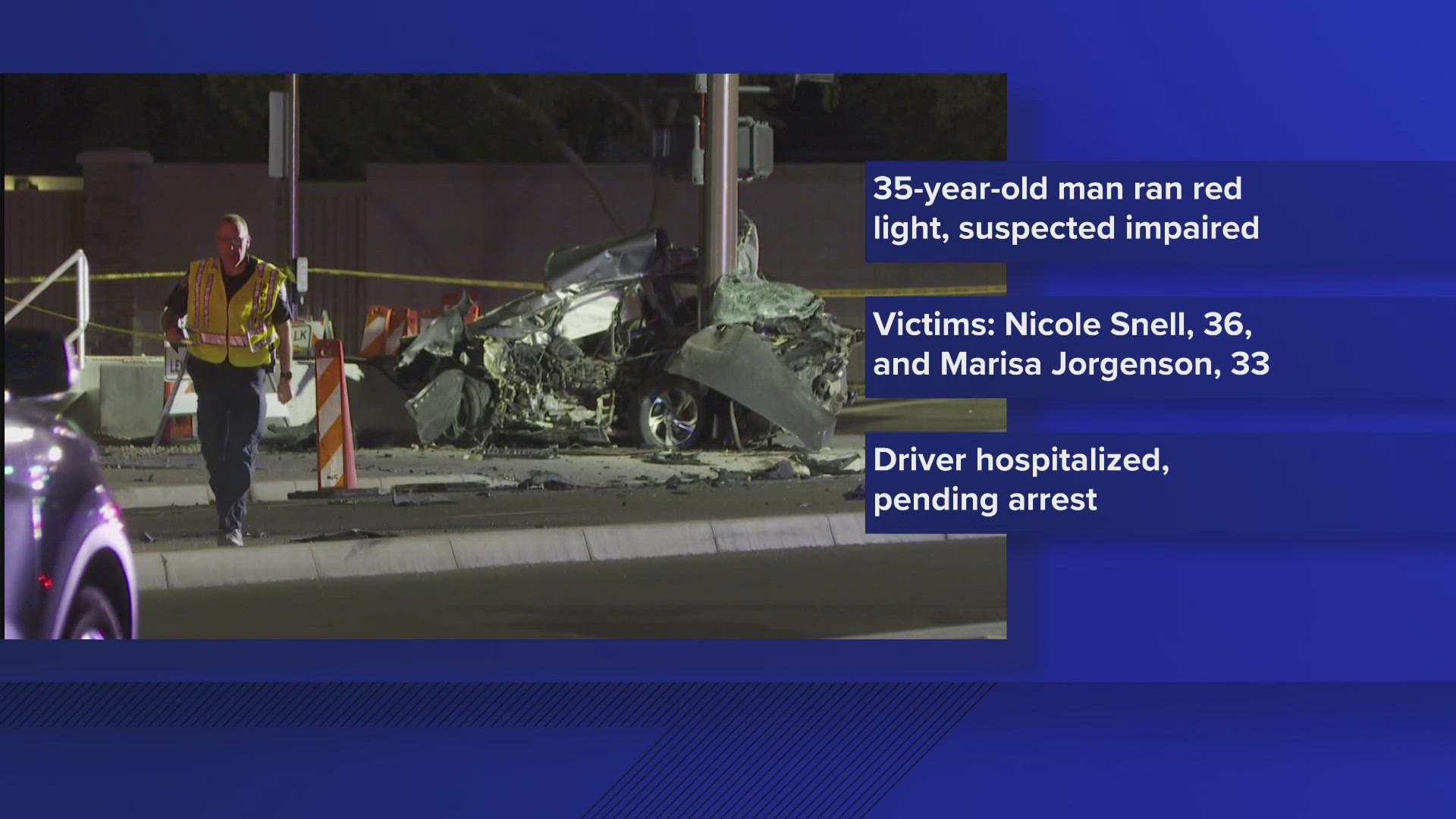 A rideshare driver and her passenger died after being hit by a suspected impaired driver in Gilbert. 