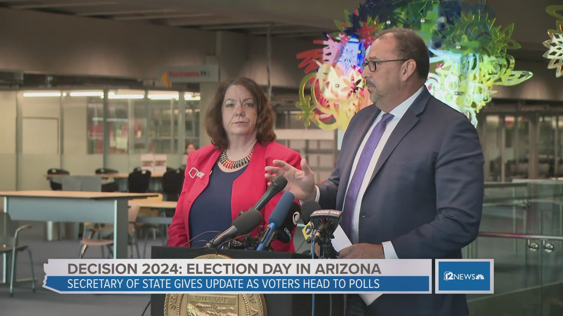 Arizona Secretary of State Adrian Fontes discusses updates on the 2024 General Election during a morning news conference.