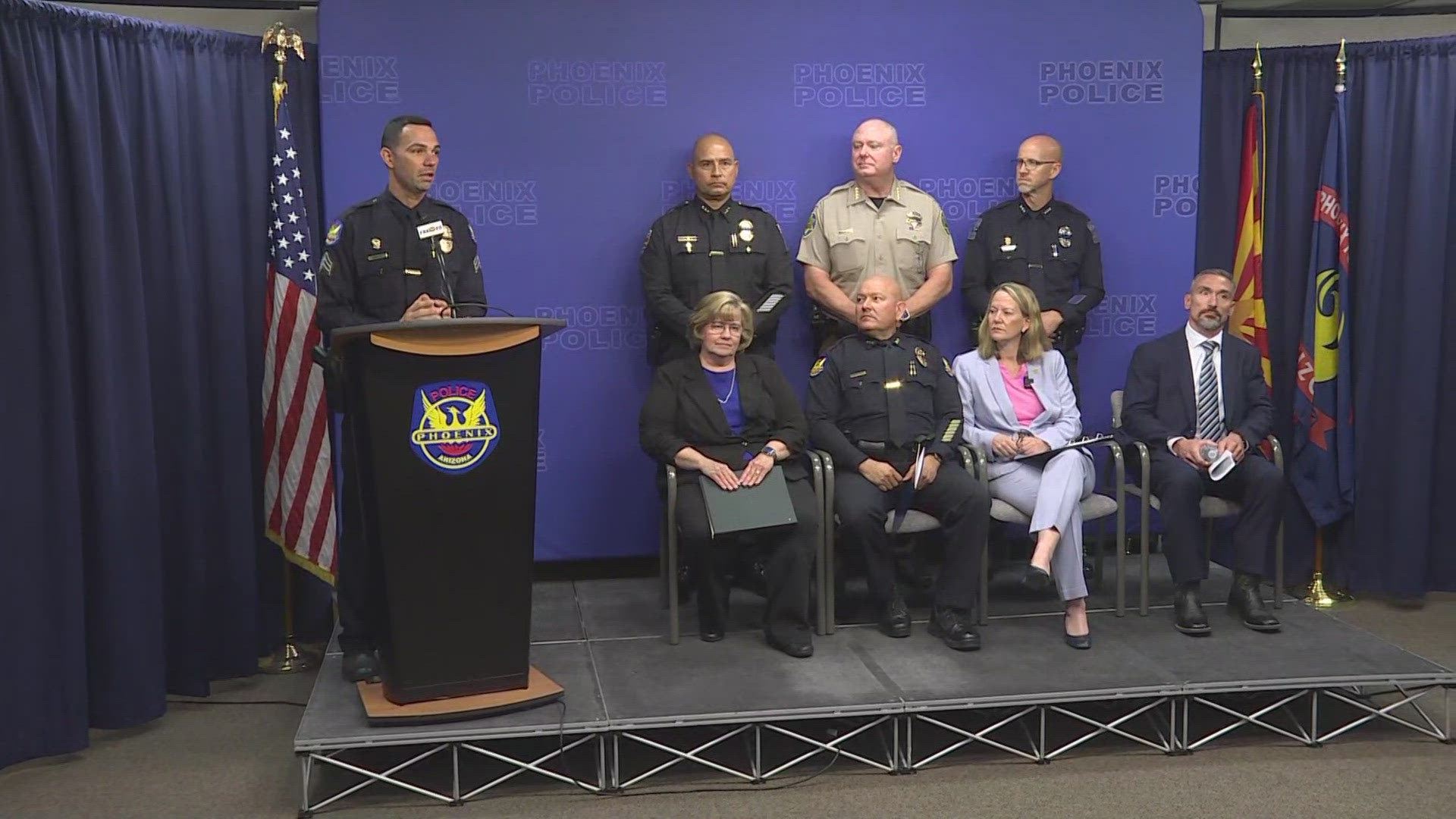 The Phoenix Police Department and other law enforcement agencies talk about arrests made during "Operation Safe Online Summer."