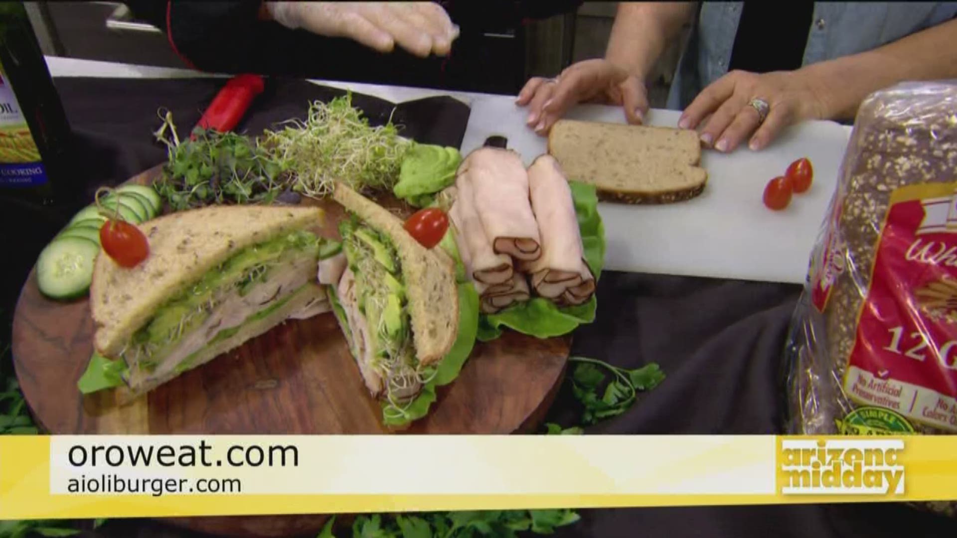 Chef Tom from Aioli Gourmet Burger teaches us how to a make delicious, heart healthy sandwich with Oroweat bread!