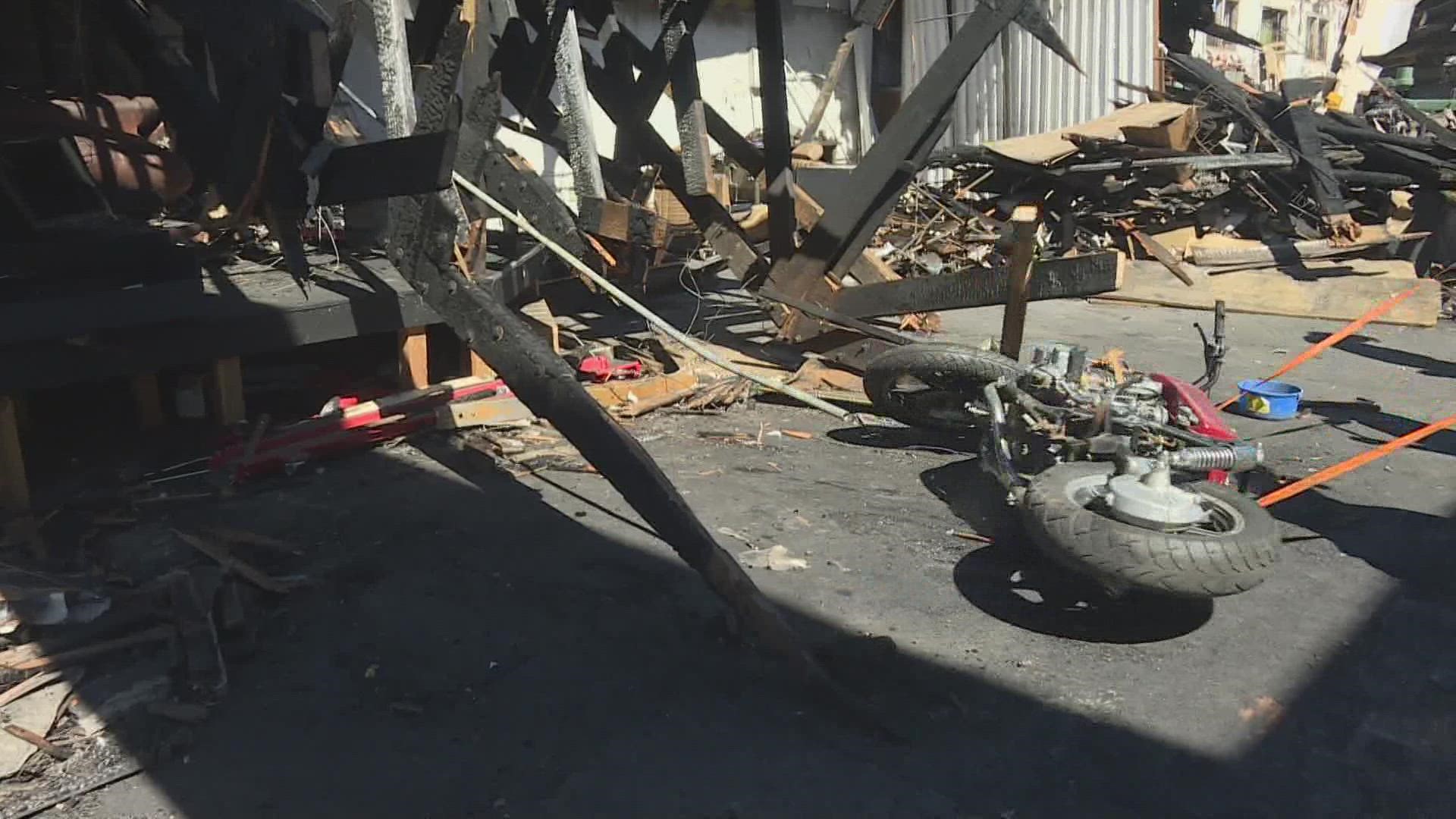 A Valley business and some motorcycle enthusiasts are trying to recover what they can after a fire destroyed rare collectibles.