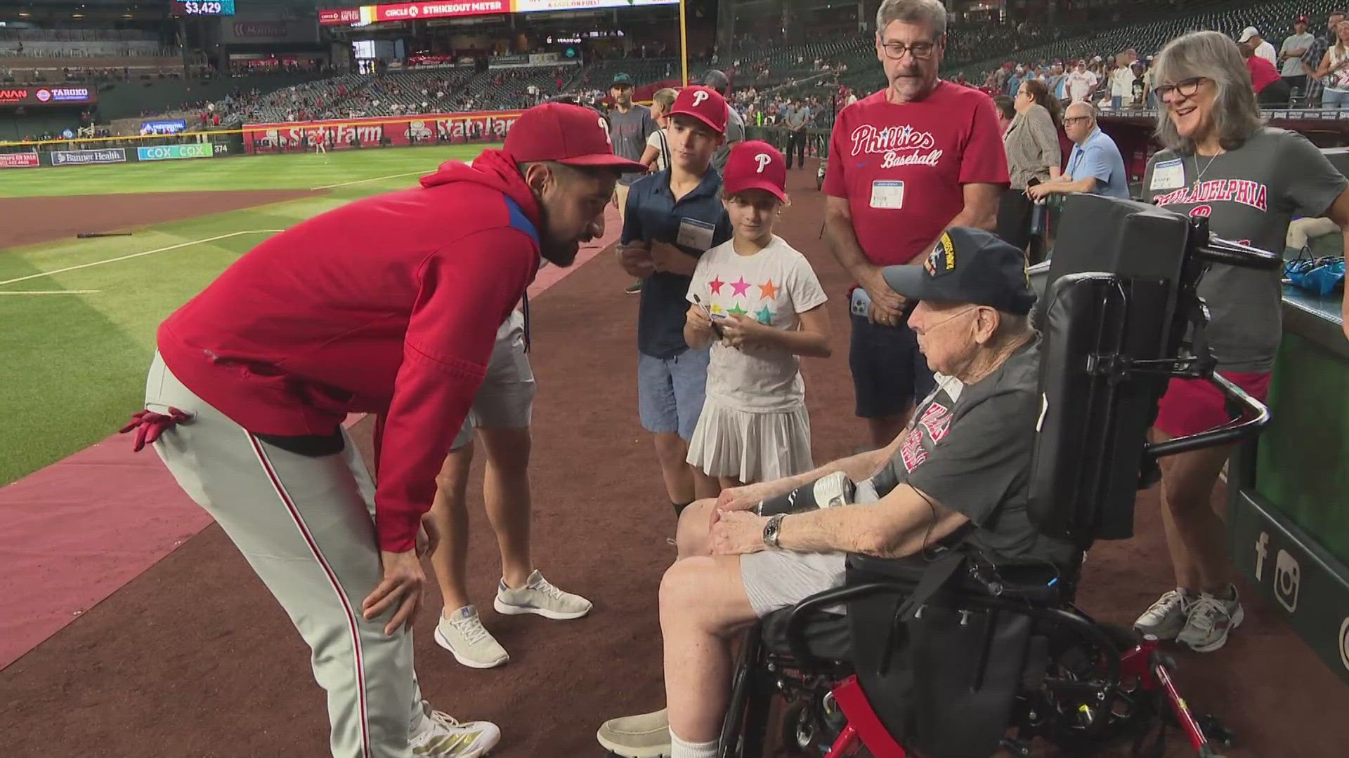 Earl Kreider, a World War II veteran living in Phoenix, has loved baseball since he was a boy. With his health declining, the D-backs gave him the VIP experience. 