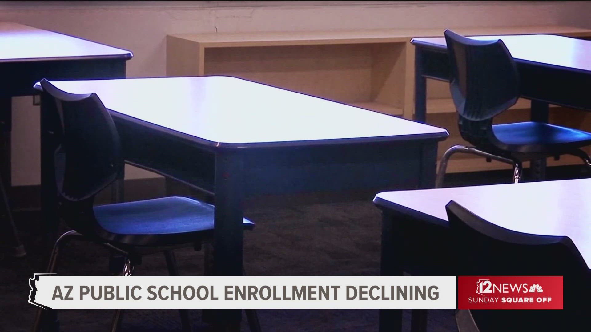 Education researcher Curt Cardine shows his research about the impact of private school vouchers, known as ESAs, on public school enrollment in Arizona.