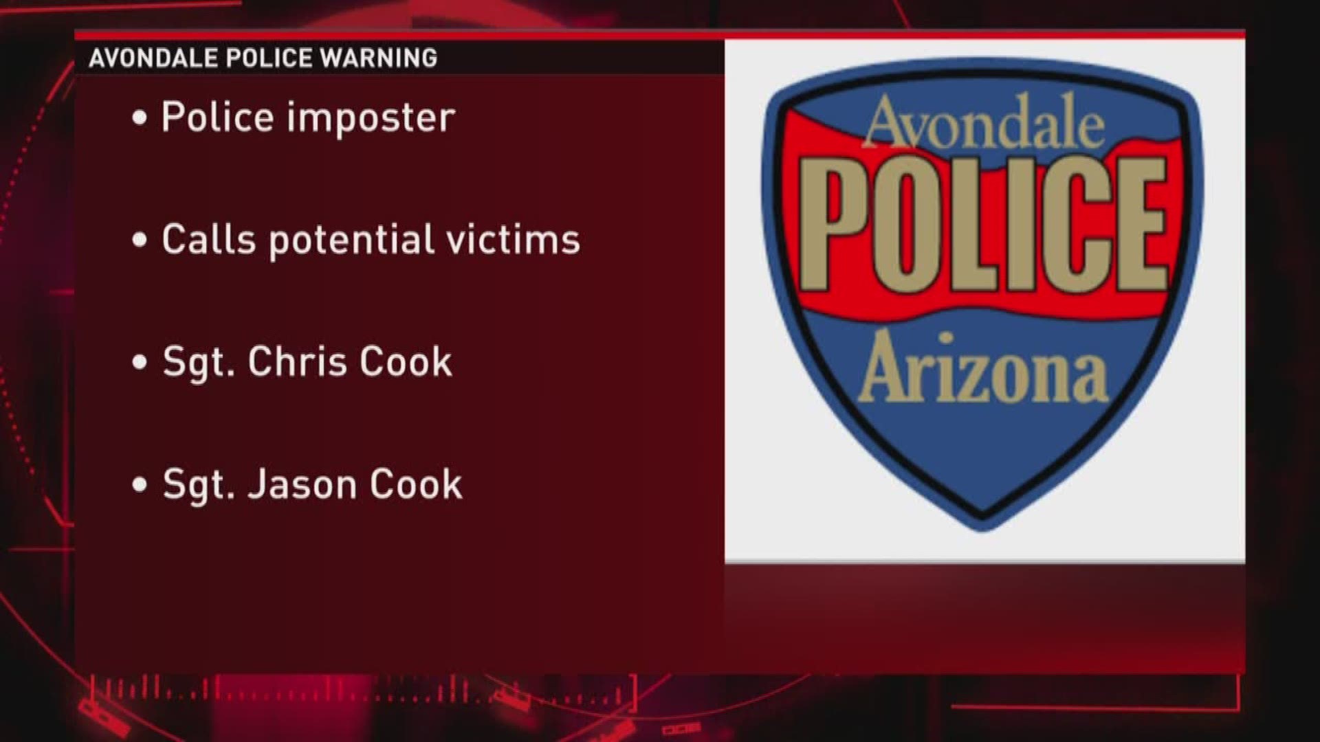 Police impostor making calls to residents in Avondale