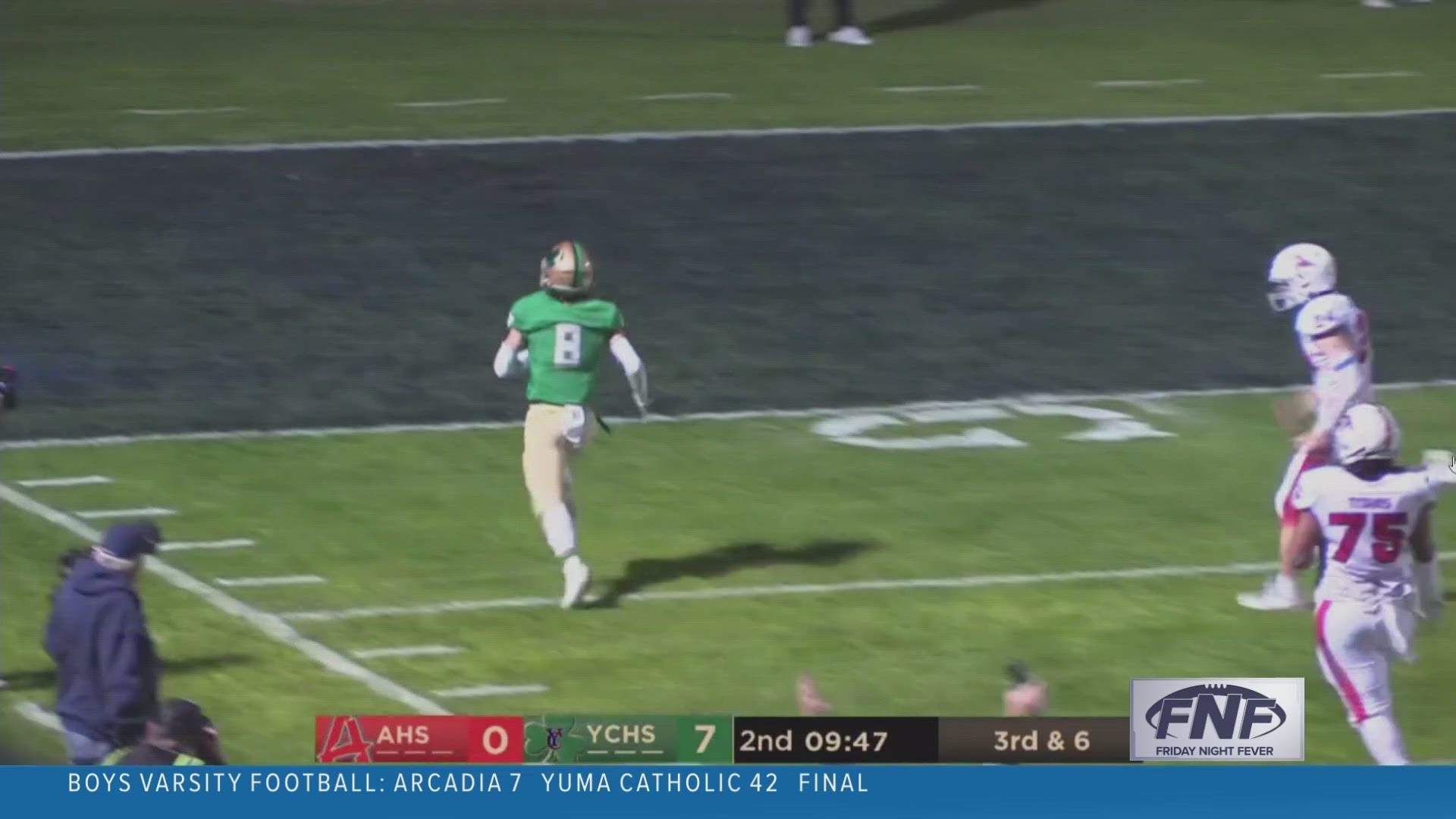 #1 Yuma Catholic is headed to the 4A state title game after beating #4 Arcadia 42-7 in the semis. Here are the highlights