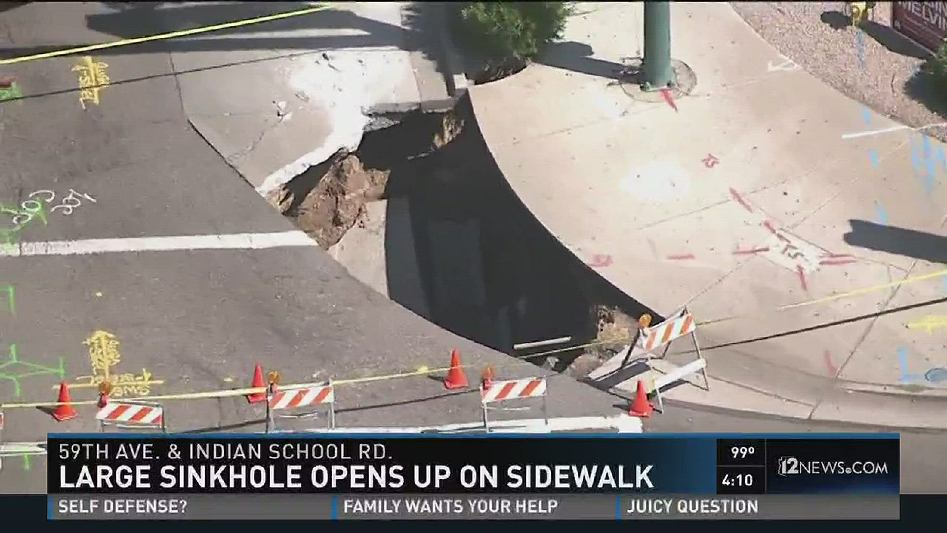 Sinkhole closes intersection in Phoenix | 12news.com