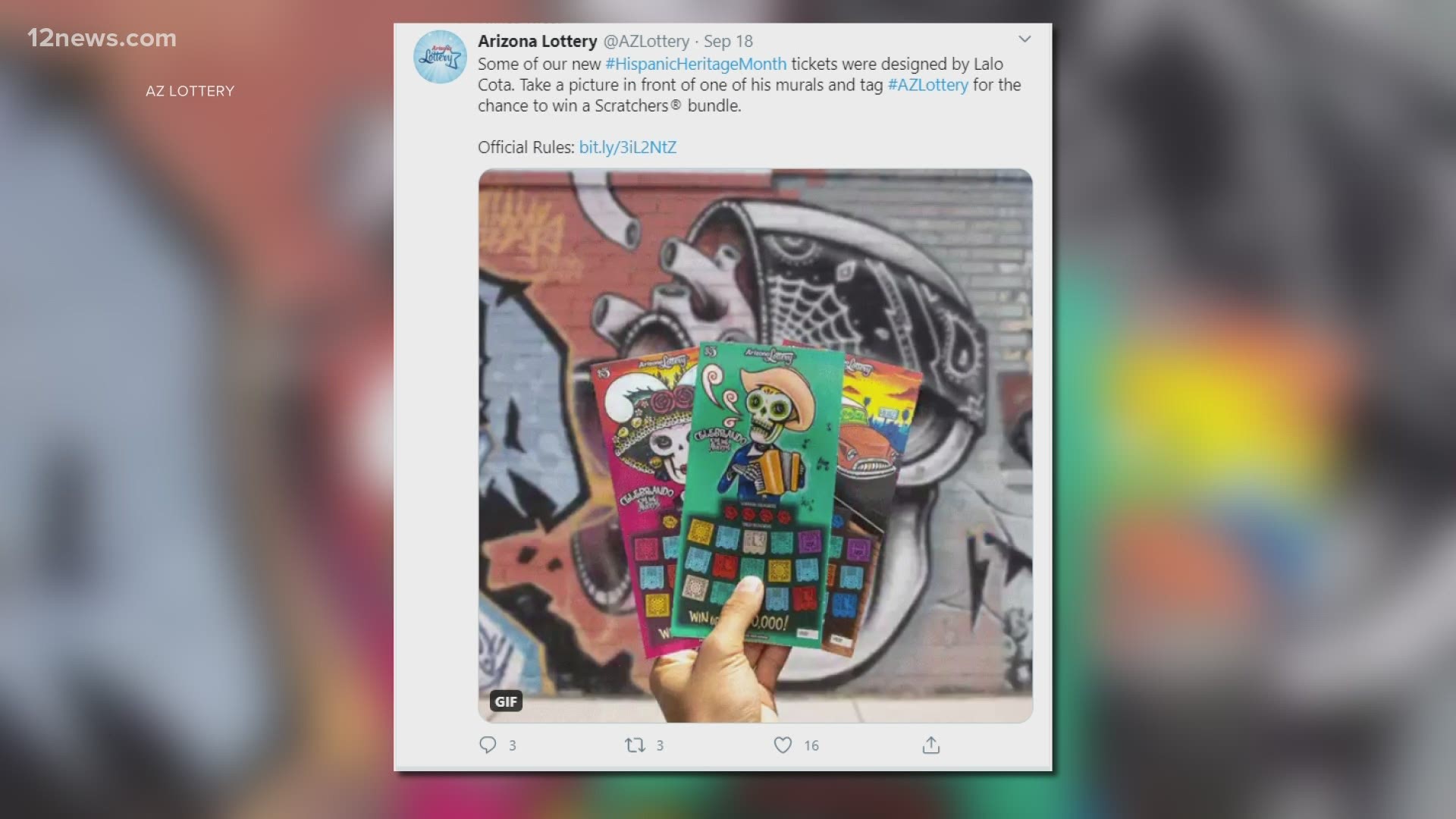 A local artist is getting some serious love from the Arizona Lottery.
