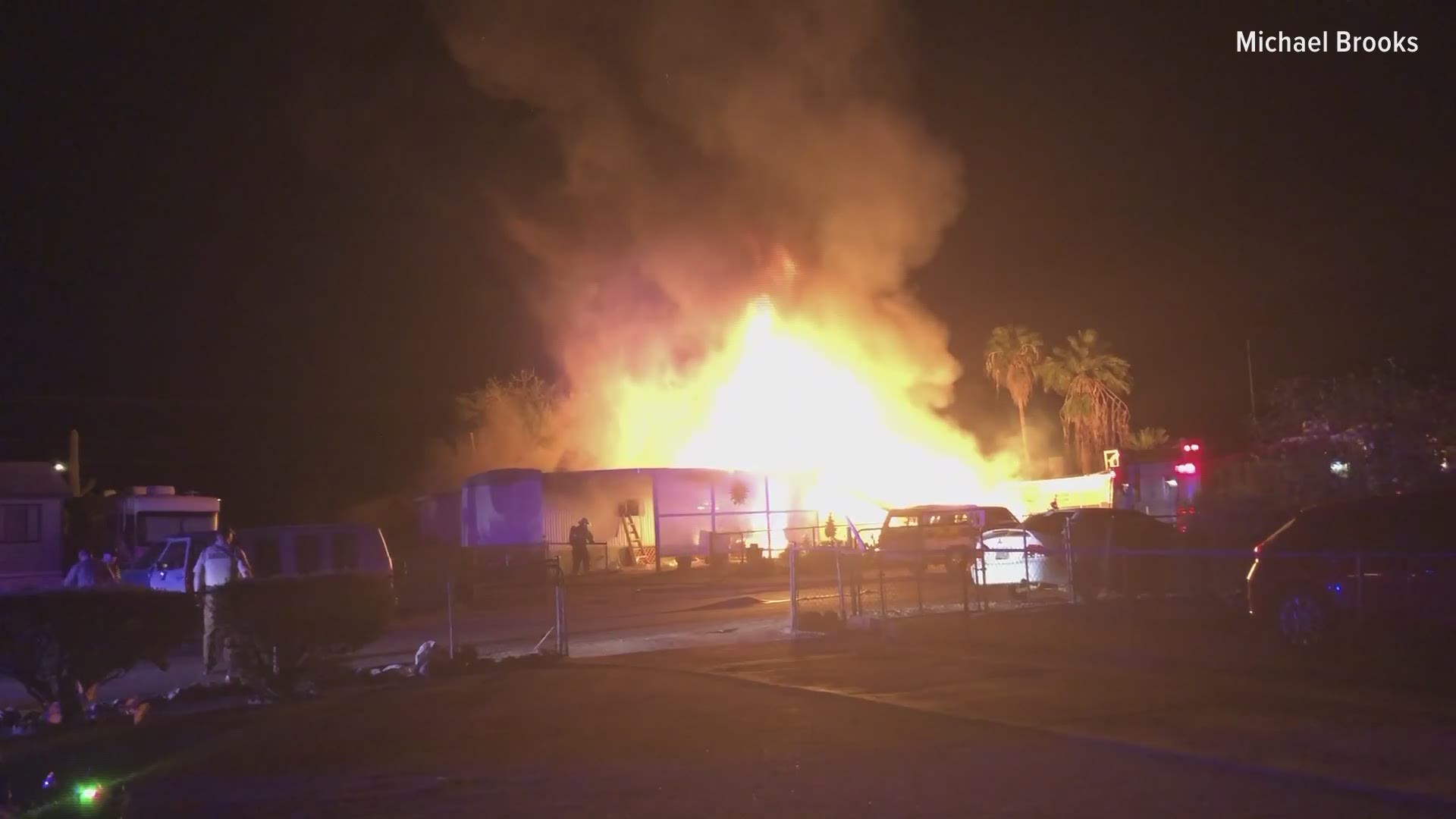 A woman was found dead after firefighters extinguished a fire that burned a mobile home in Apache Junction early Friday morning.
