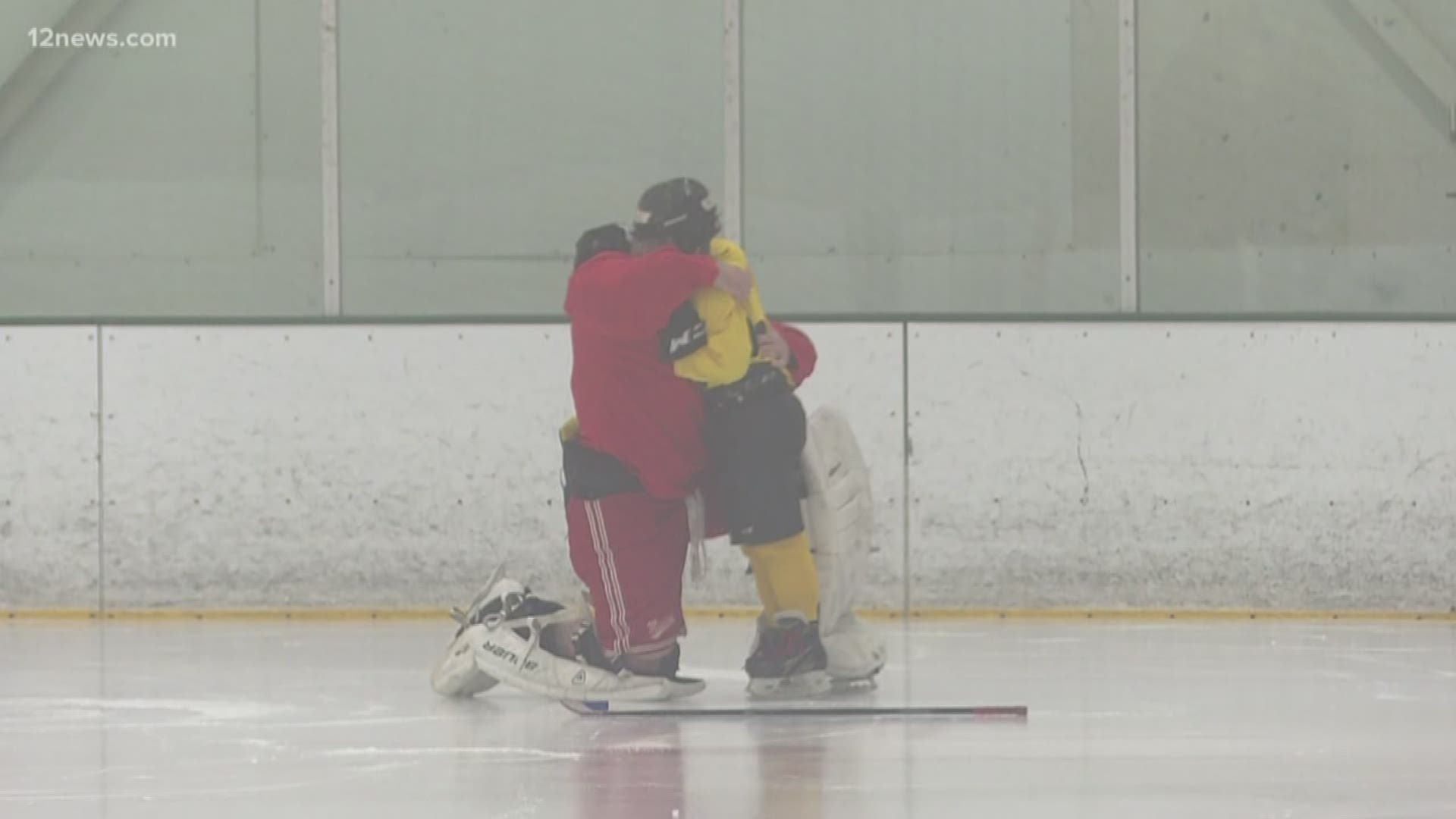 On Memorial Day we remember the men and women who made the ultimate sacrifice for our country, but we also remember the families that also make sacrifices, especially the children. One AZ National Guardsman had an emotional reunion with his son at hockey practice.