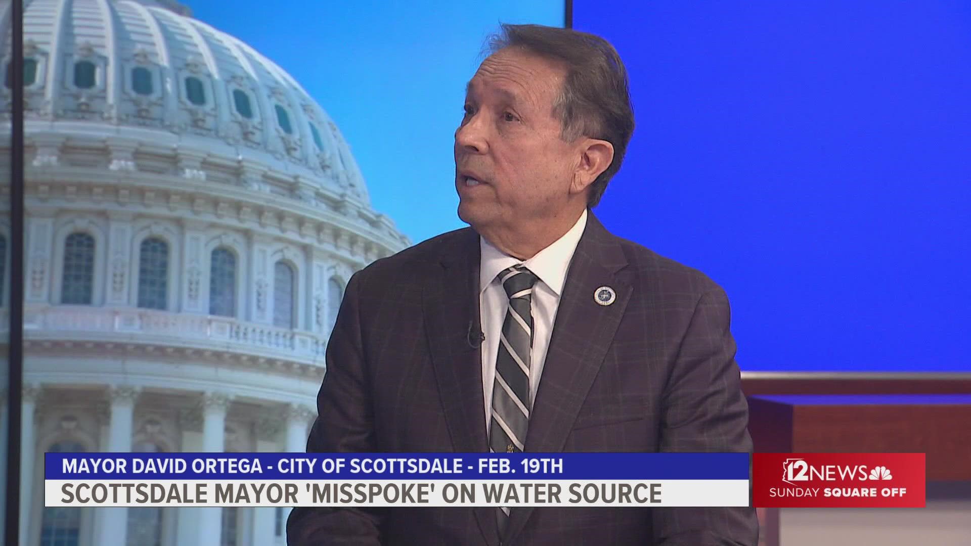 We correct the record regarding what Scottsdale Mayor David Ortega said during and after his Feb. 19 appearance on "Sunday Square Off."
