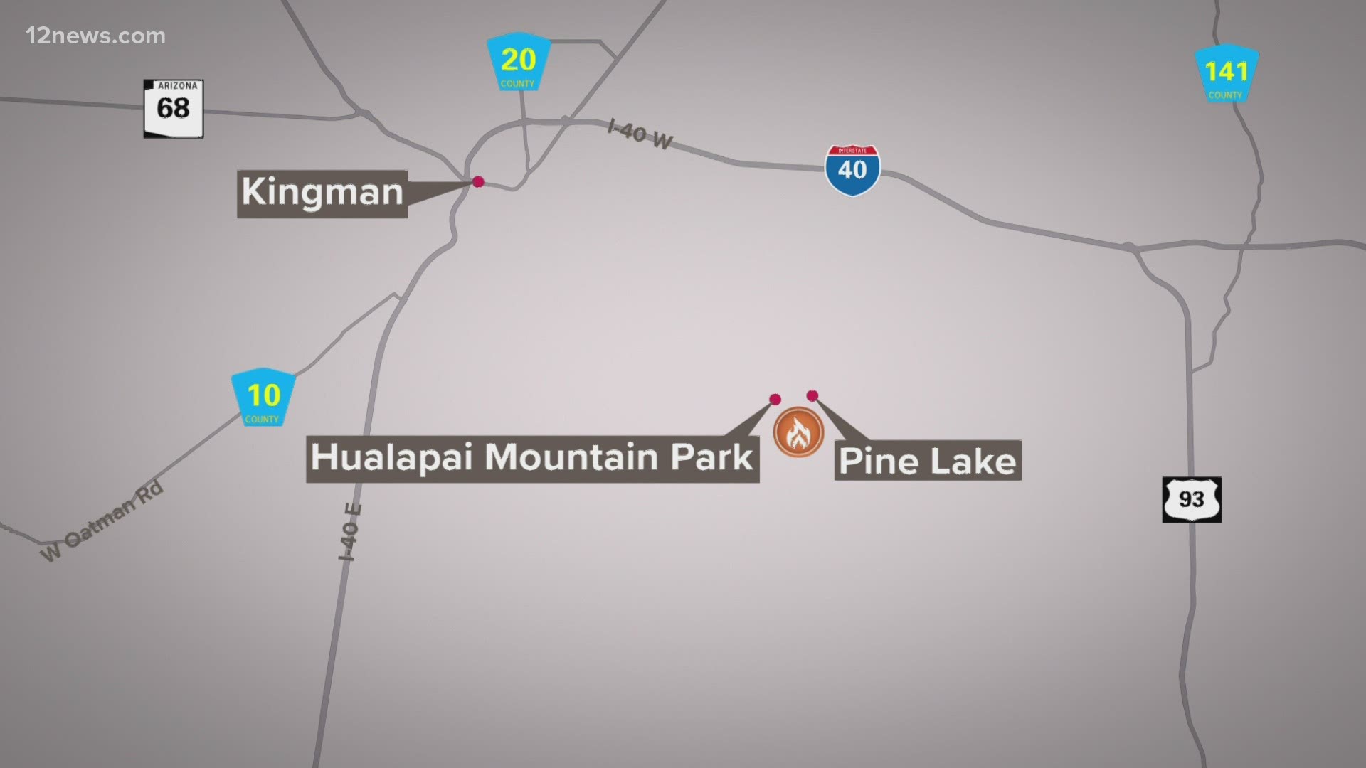 Officials say that the evacuations are in place for about 200 homes in the Pine Lake community, Hualapai Mountain Park and Hualapai Mountain Lodge.