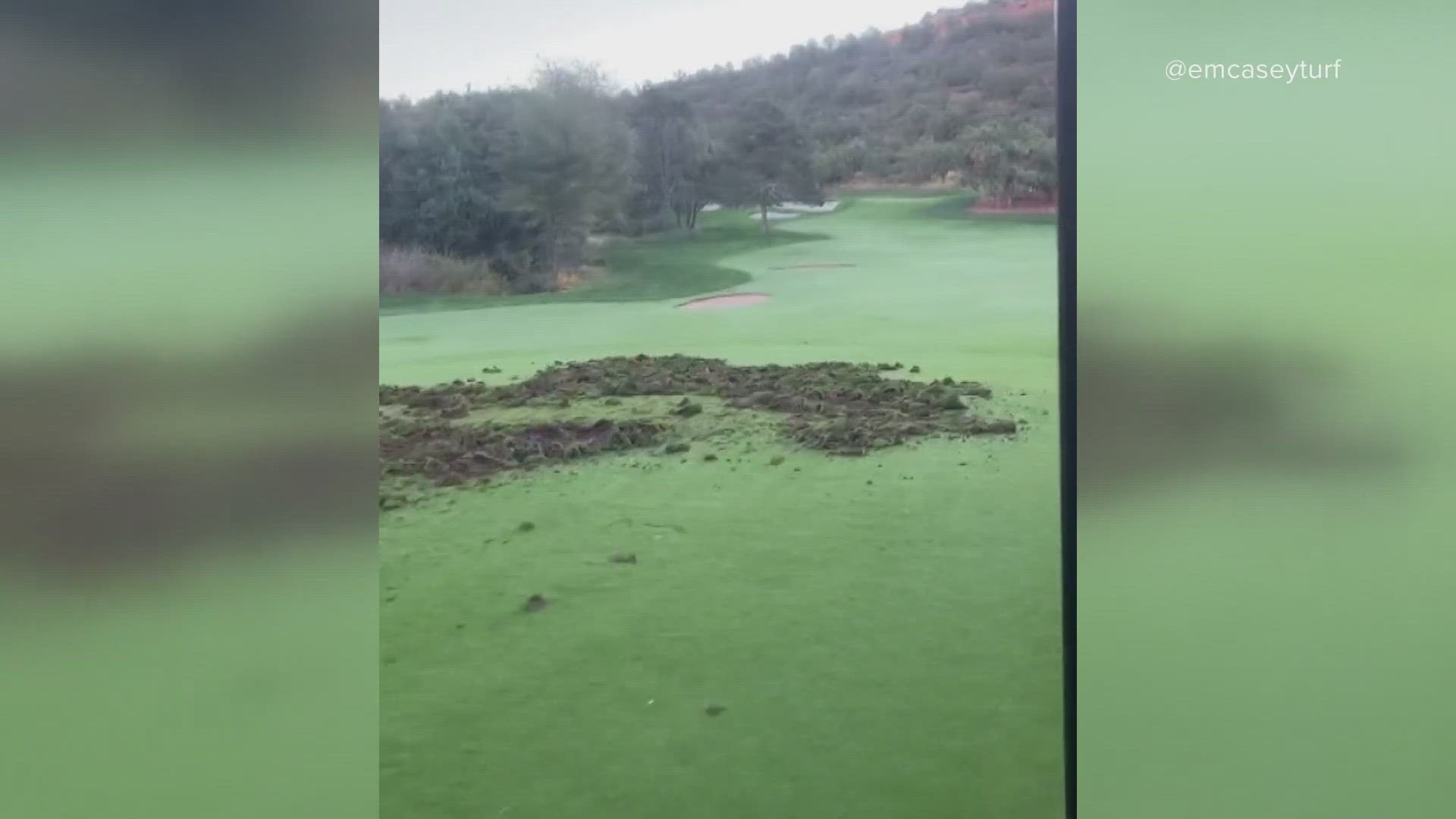 The damage done to the course is taking quite a long time to repair, the owner said.