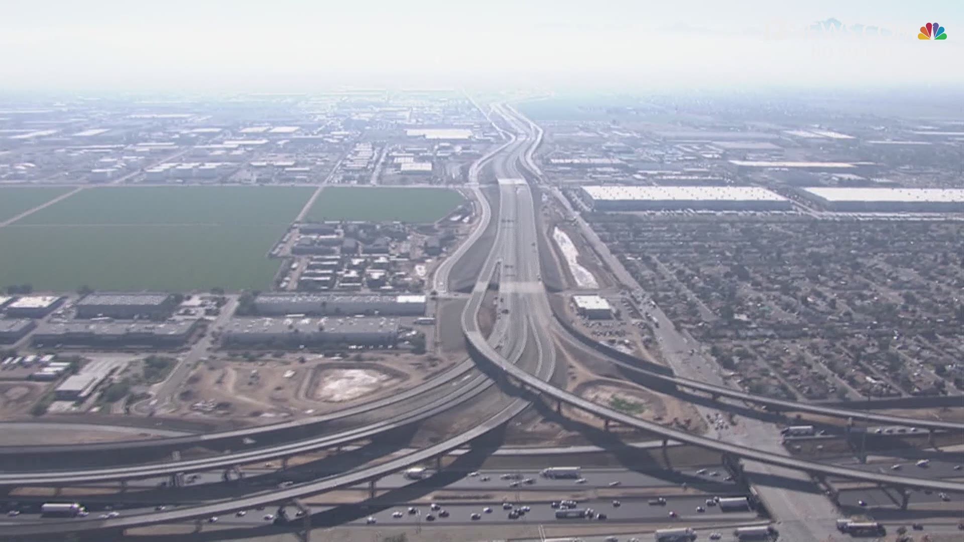 Sky 12 captured aerial footage of the Loop 202 South Mountain Freeway in Phoenix. The new freeway is expected to open sometime after a kick-off event on Dec. 18.