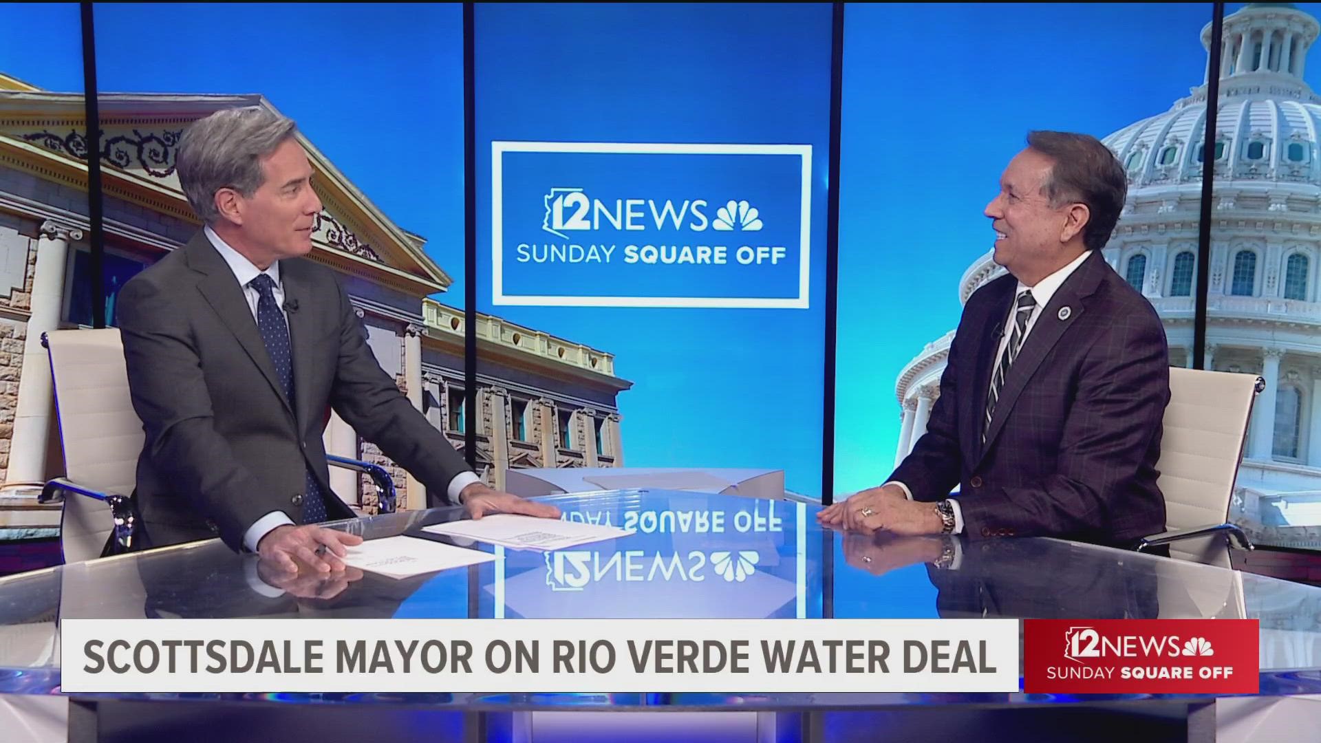 Walikota Scottsdale David Ortega berbicara tentang rencana untuk mengirimkan air ke komunitas Rio Verde Foothills.
