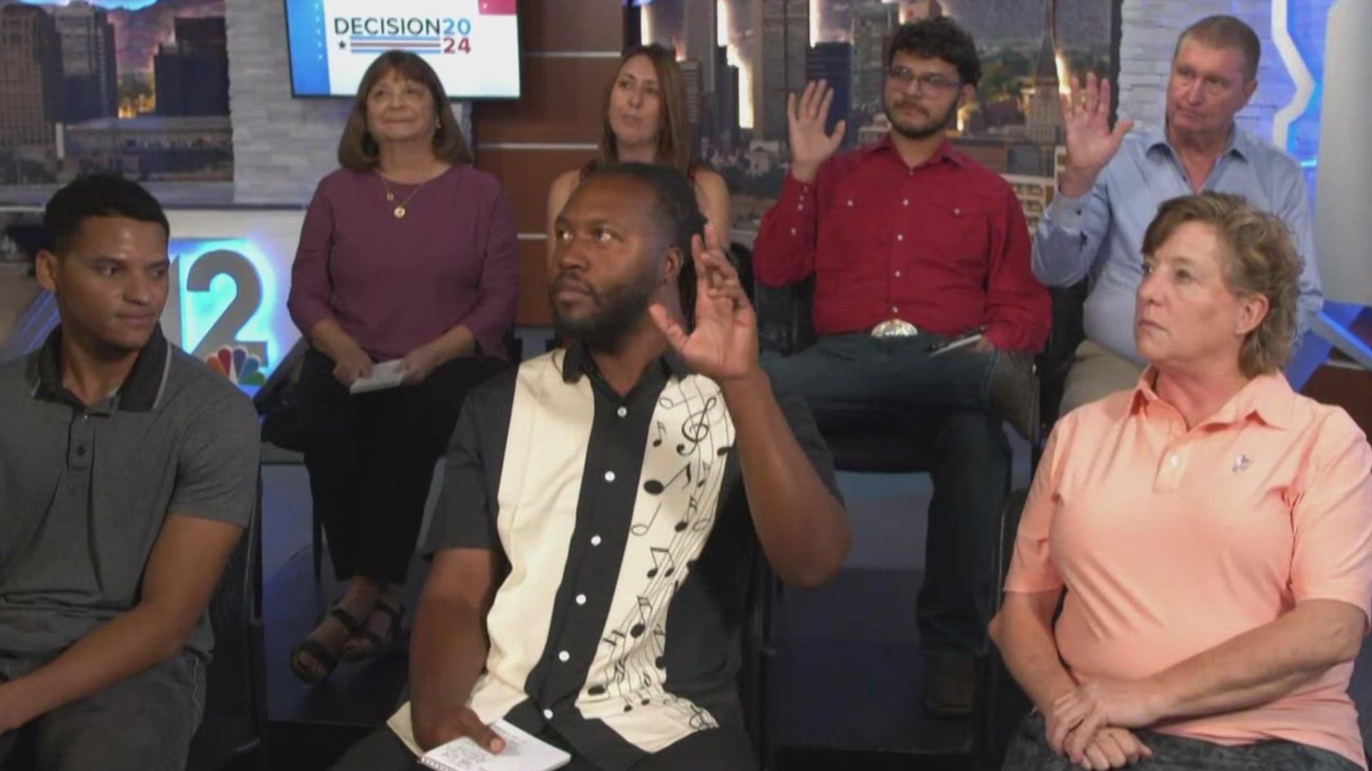 A panel of undecided voters watched the debate with 12News and shared their thoughts afterward.