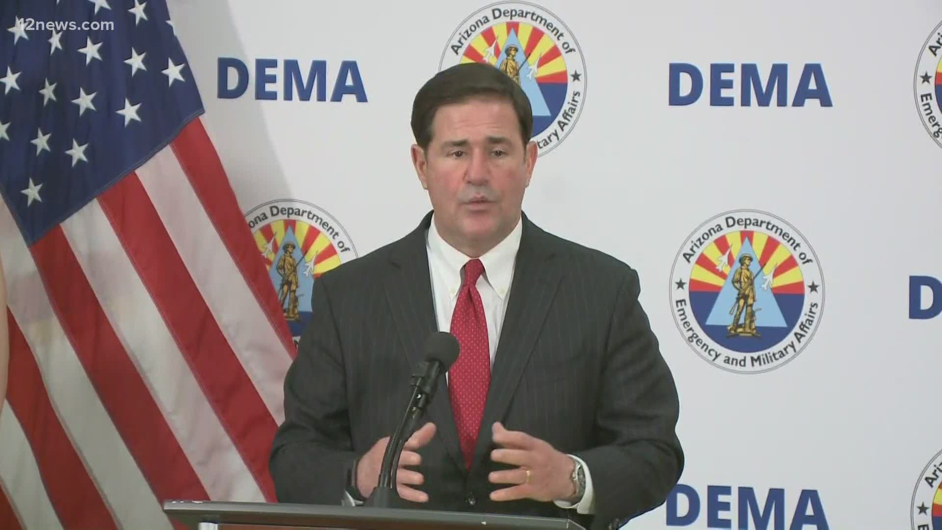 Gov. Ducey addressed schools resuming in-person learning despite no counties in Arizona meeting health benchmarks at a press conference on Thursday.