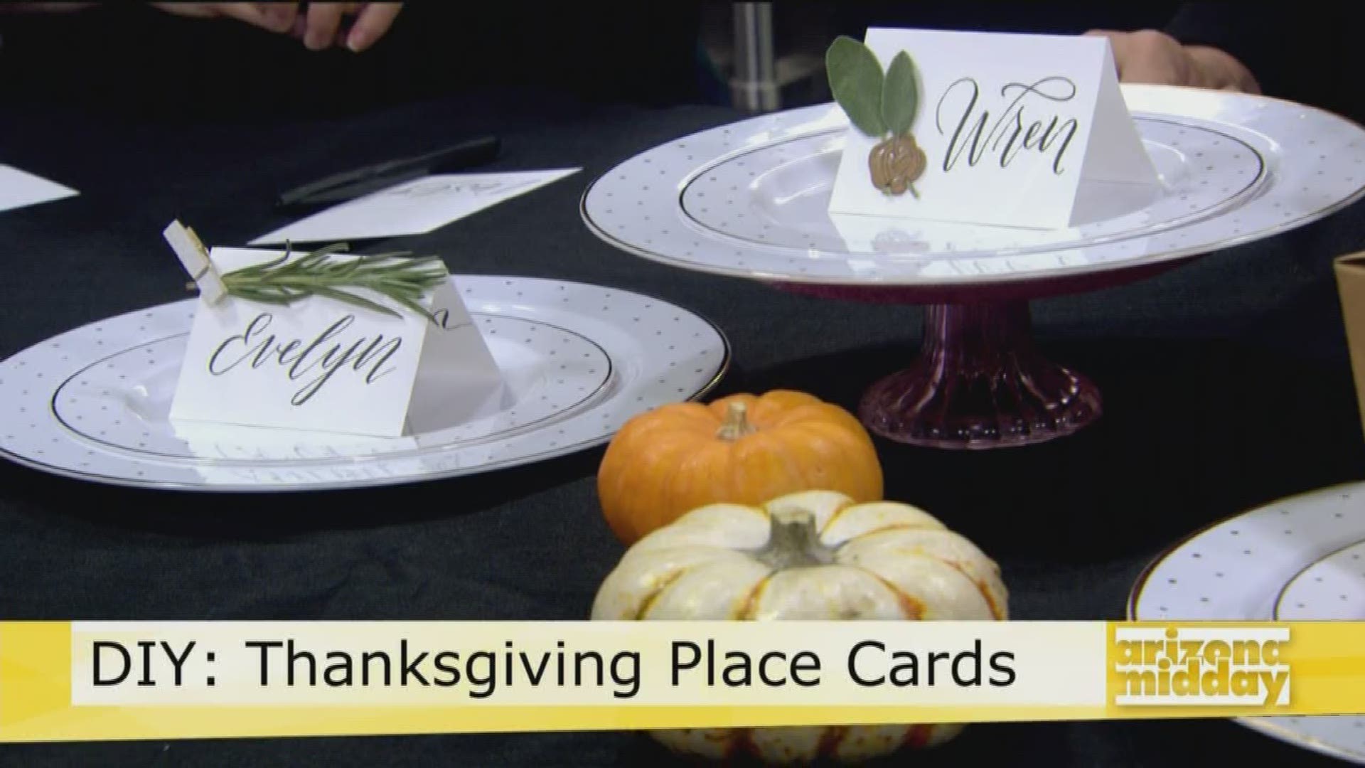 Kimberly Shrack,Owner of Hoopla! Letters shows us how to personalize our Thanksgiving dinner with hand-written cards plus how we can learn calligraphy at her classes