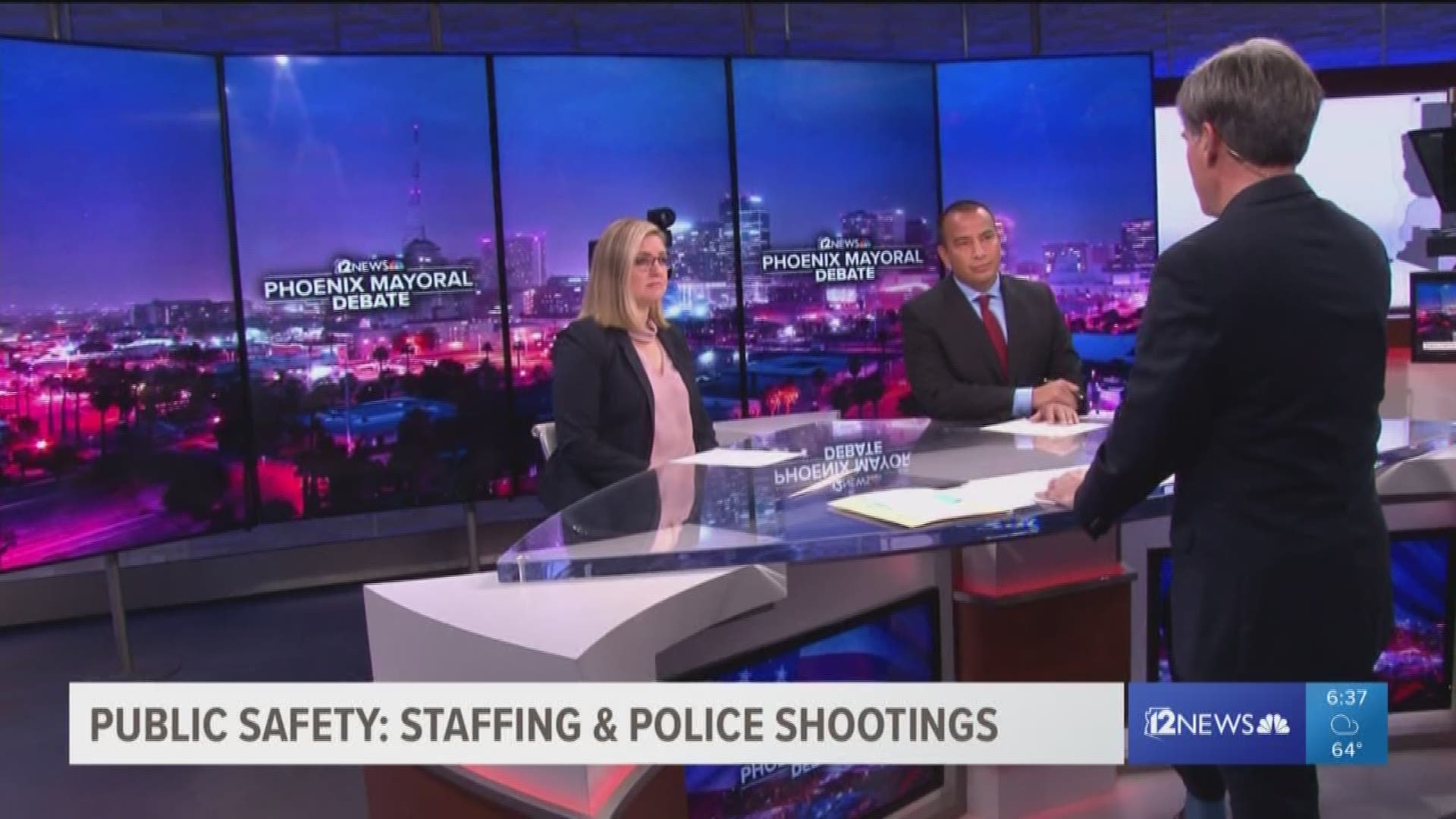 The Phoenix mayoral candidates discuss public safety issues, including police staffing and technology to curtail crime and police shootings.
