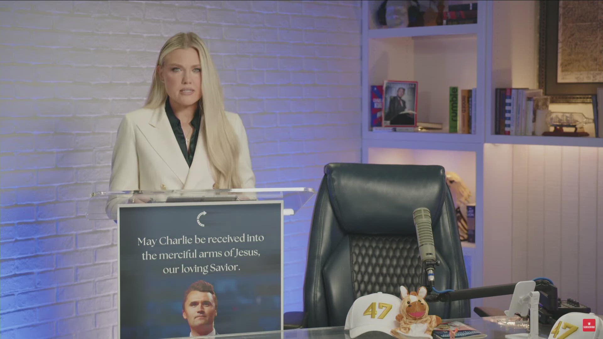This is Erika Kirk's first address after Charlie Kirk's murder in Utah on Wednesday.