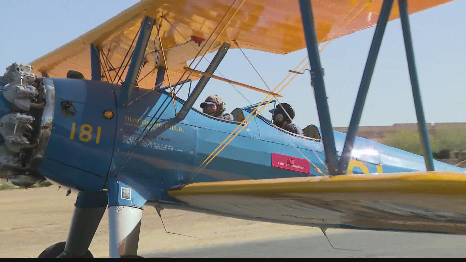 One of our last remaining WWII Navy veterans will turn 100 next month. For his birthday, he got his wish of flying a WWII plane one more time.