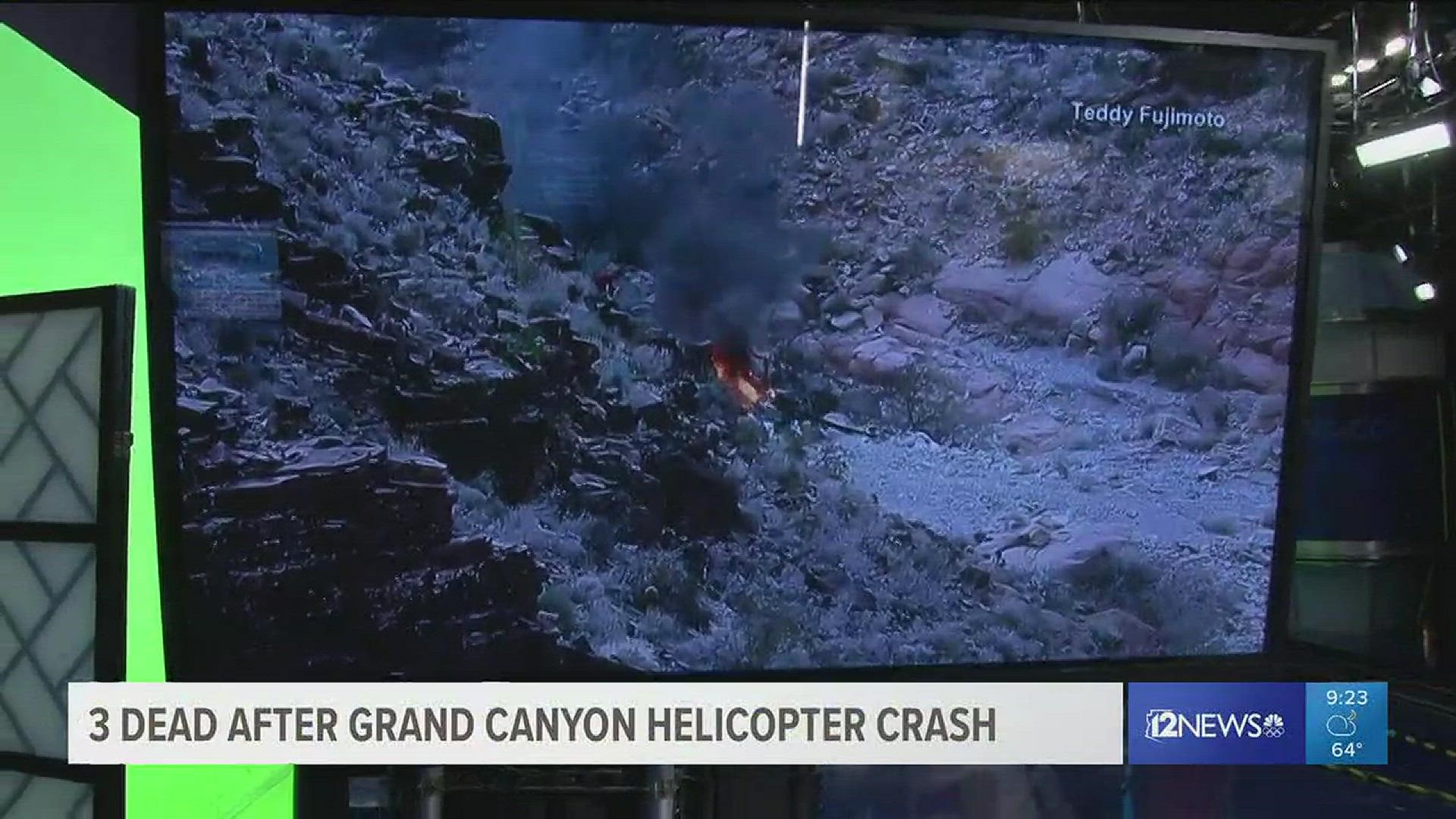 Hualapai Police Chief Francis Bradley said all six passengers on the Papillion Grand Canyon Helicopters chopper were from the United Kingdom. Jessica De Nova has the most recent information.