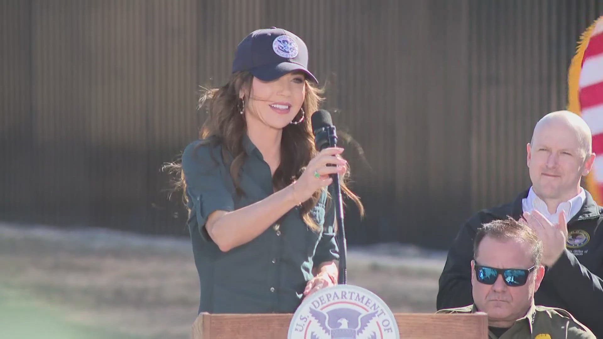 Homeland Security Secretary Kristi Noem makes 'major border wall ...